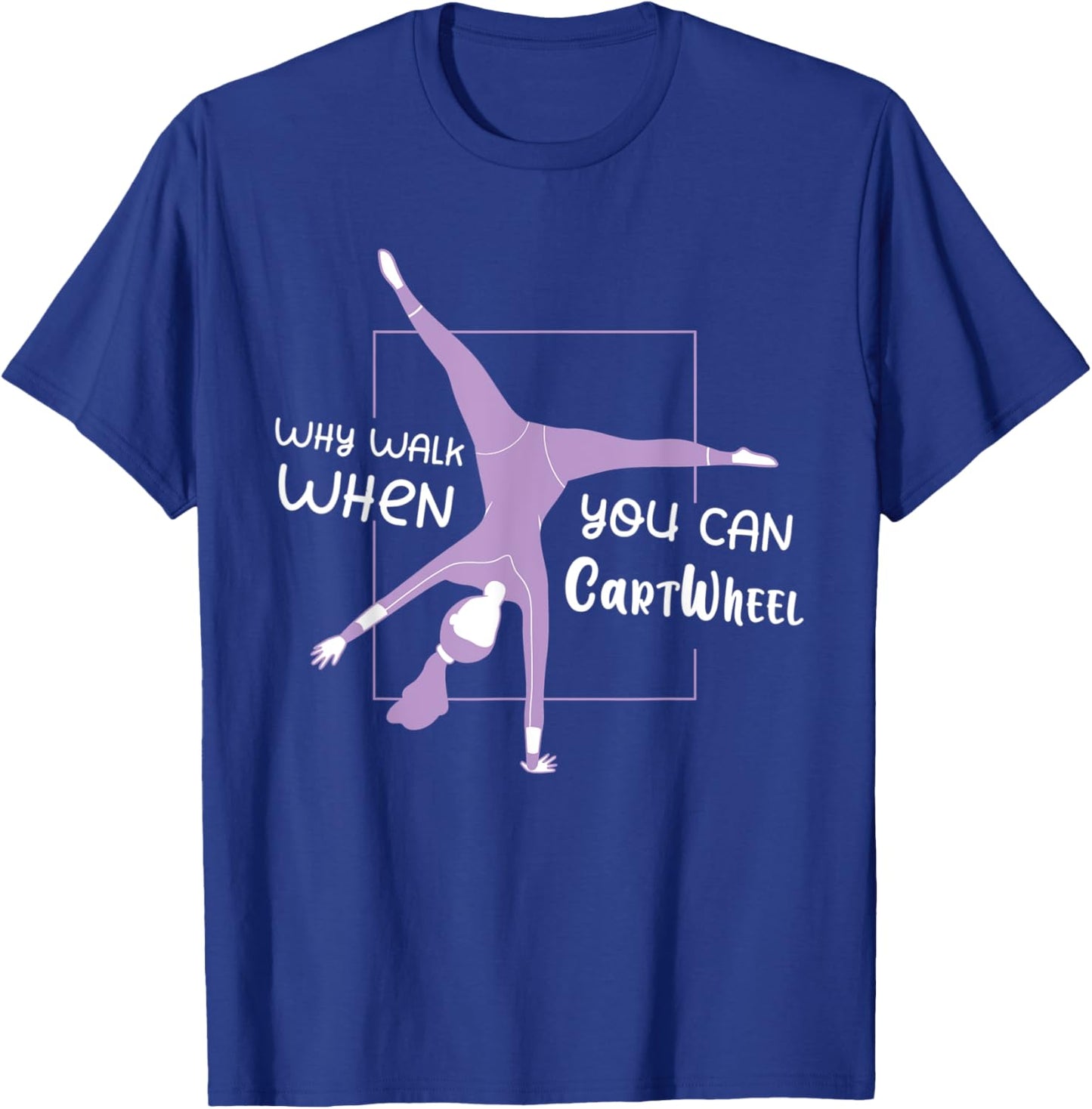 Gymnastics USA American Flag - Cartwheel Tumbling Funny Girl T-Shirt - T-Shirt | Royal