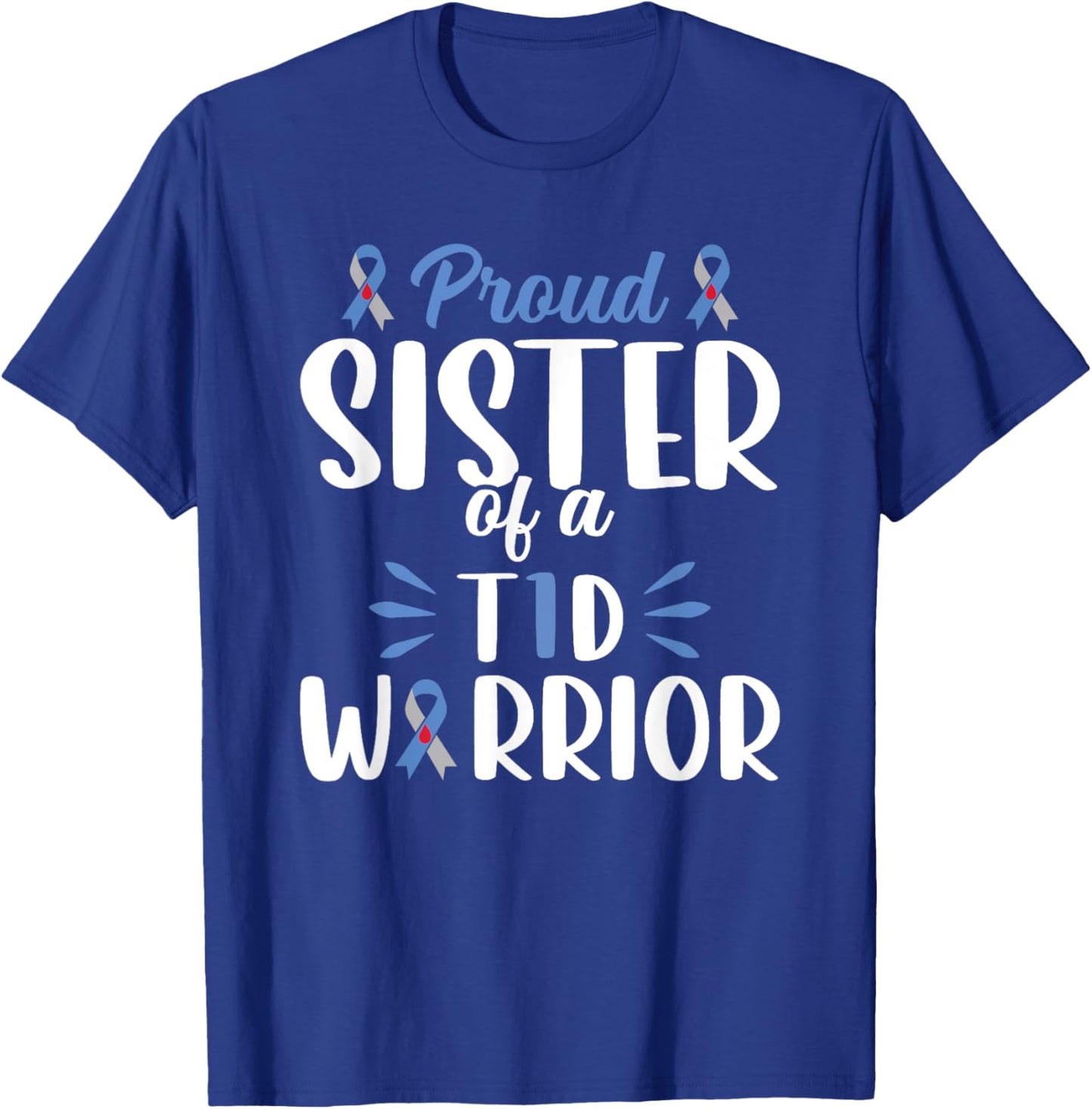Sister T1d Proud Sister Of A Type 1 Diabetes Warrior Youth T-Shirt - T-Shirt | Royal