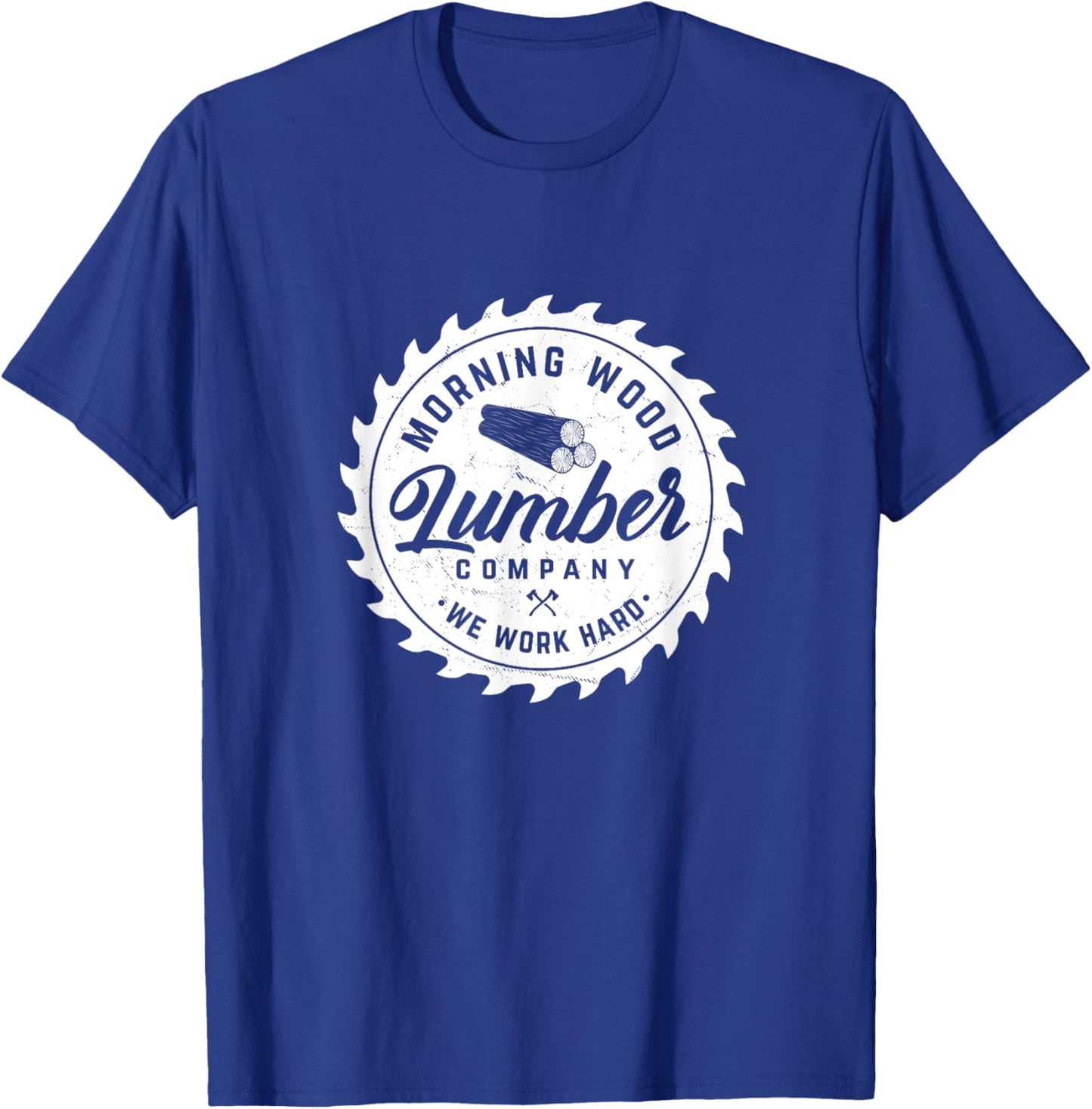 Retro Morning Lumber Company Camping Woodman T-Shirt - T-Shirt | Royal