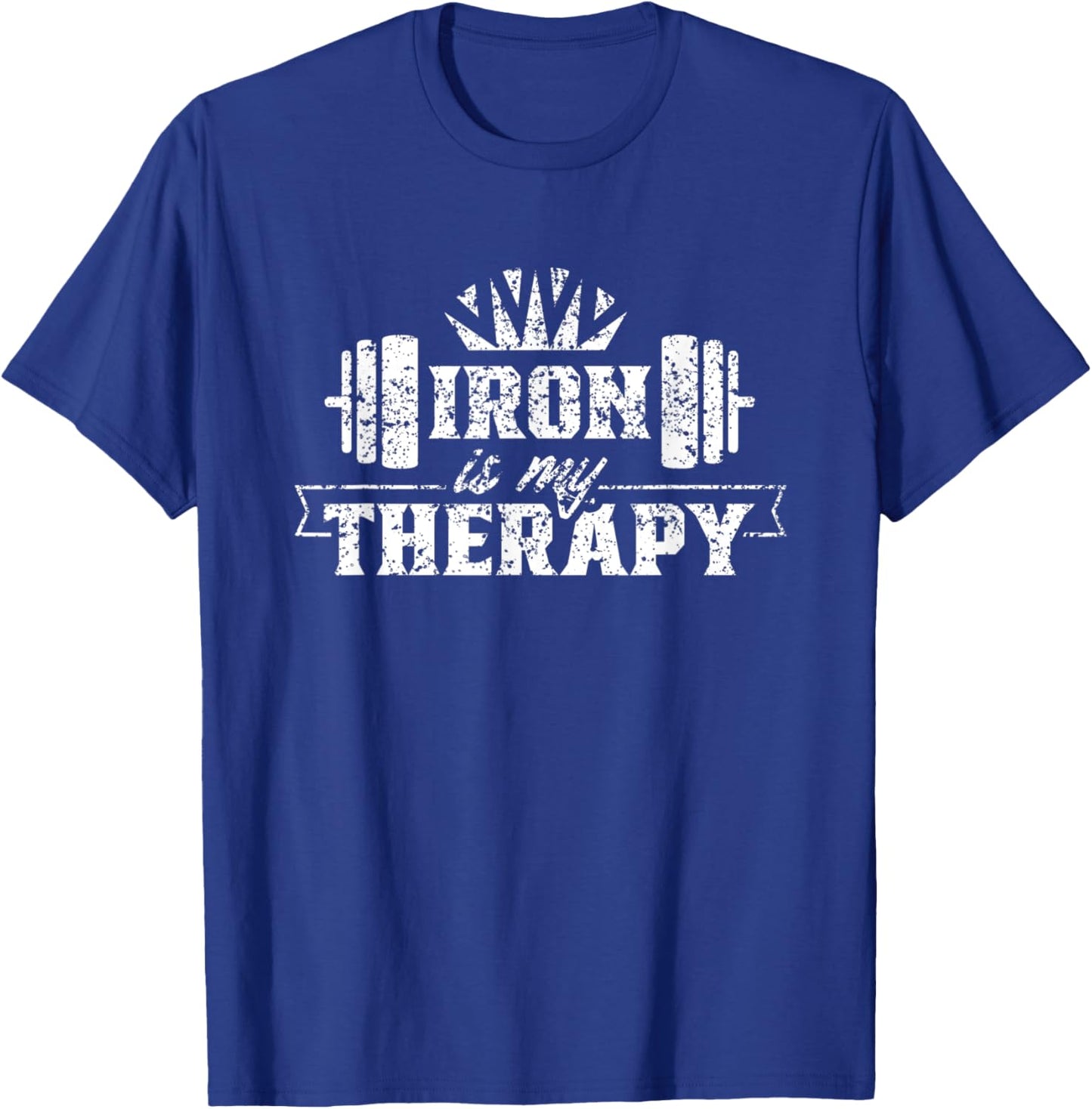 Iron Is My Therapy Workout Weightlifting Gym Fitness T-Shirt - T-Shirt | Royal