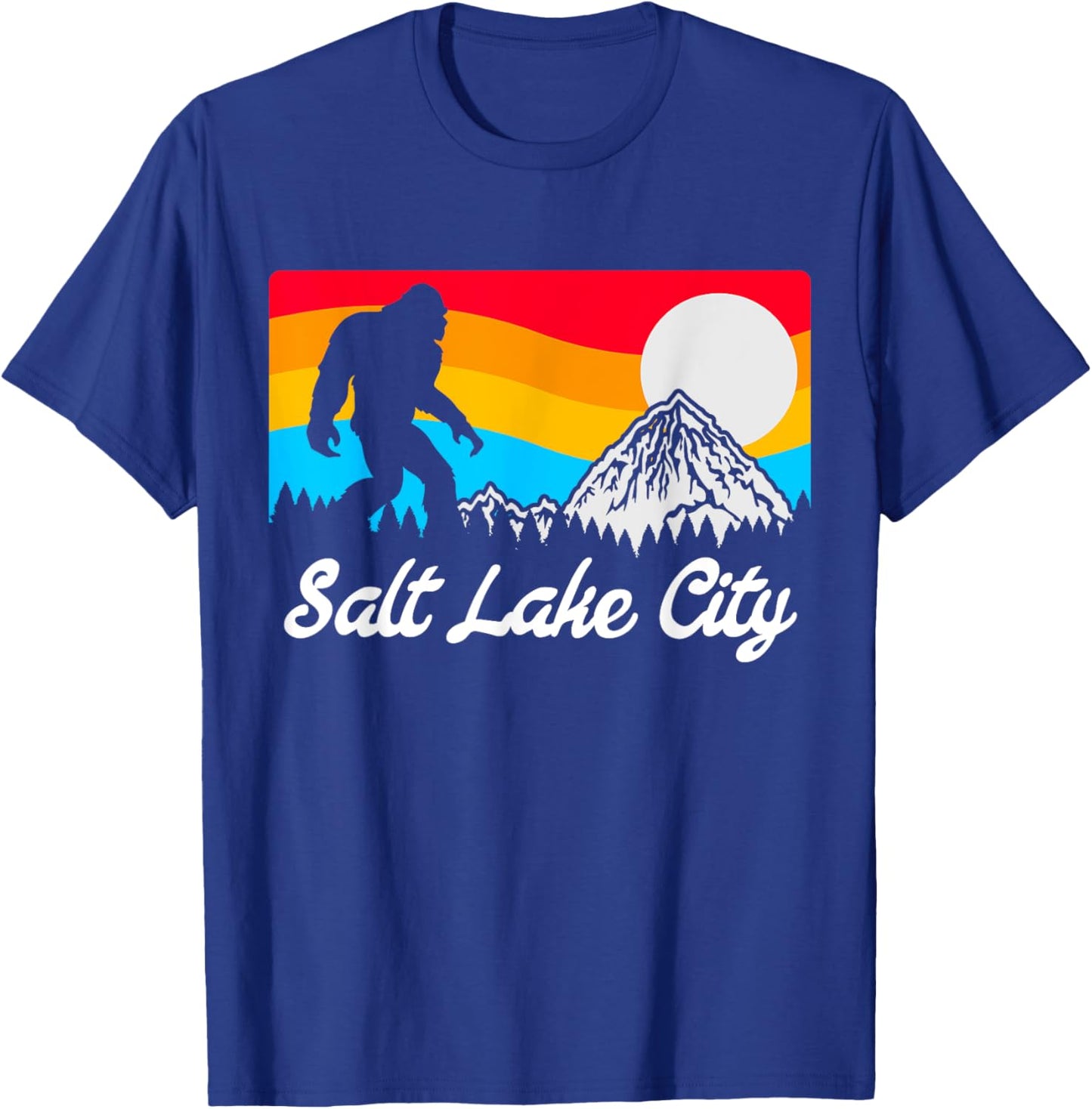 Salt Lake City Utah Vintage Bigfoot Souvenir Design T-Shirt - T-Shirt | Royal