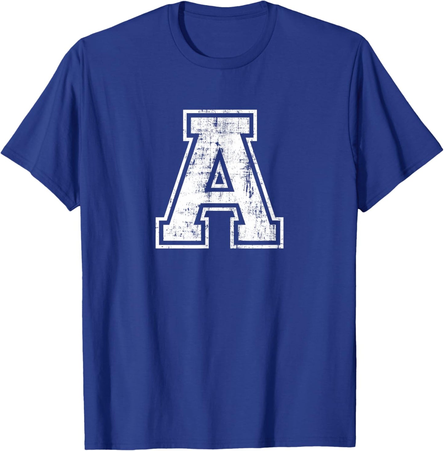 Letter A Uppercase Alphabet Initial School College Varsity T-Shirt - T-Shirt | Royal
