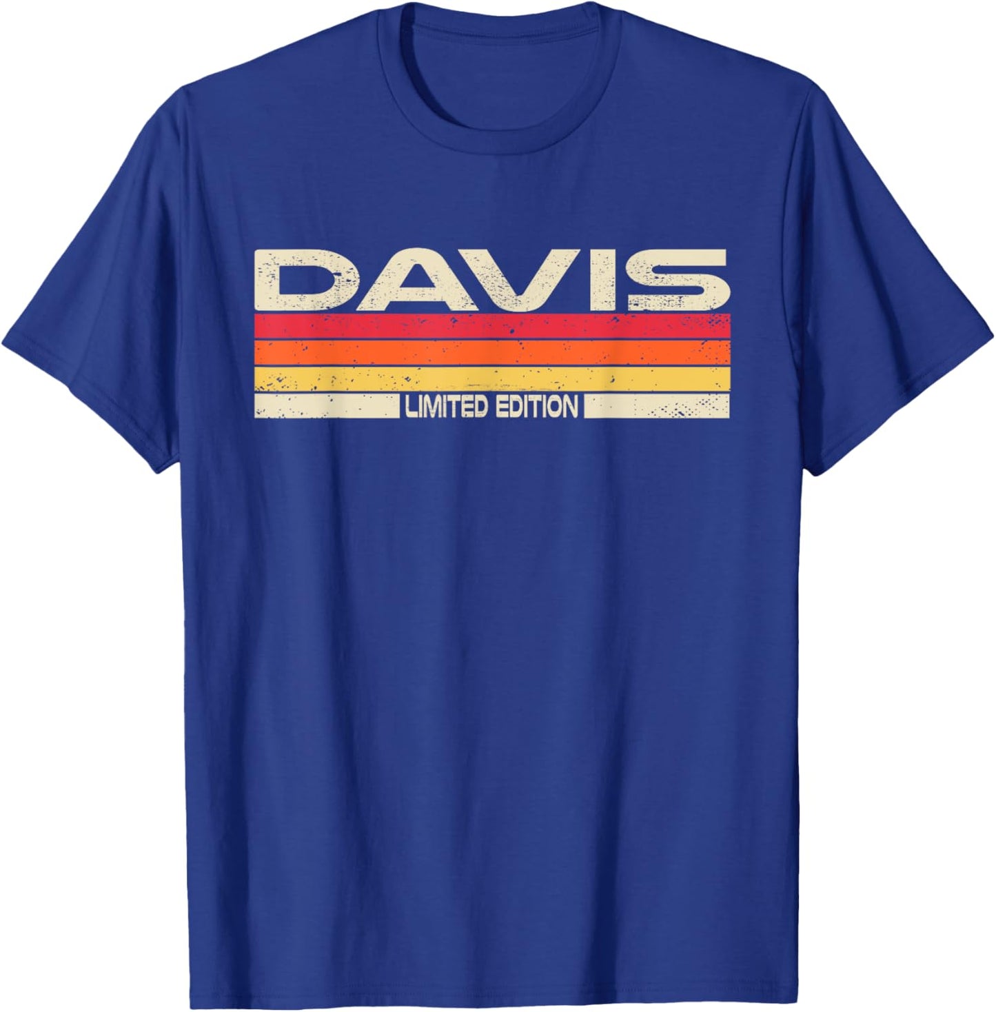 Davis Surname Birthday Family Reunion 80s 90s Sunset T-Shirt - T-Shirt | Royal