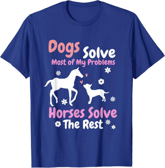 Dog And Horse Lover Art Equestrian T-Shirt - T-Shirt | Royal
