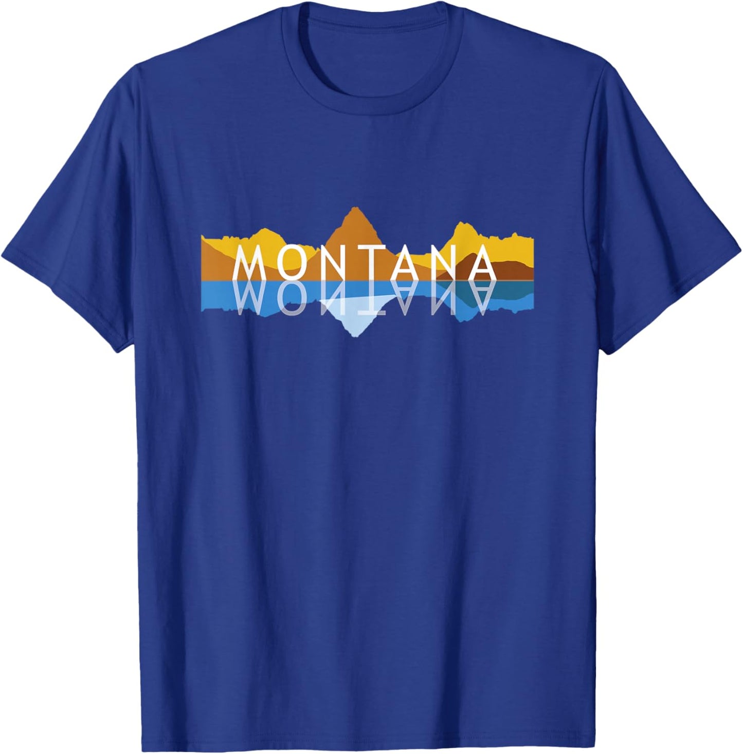Montana Mountain Reflections - Mount Grinnell Souvenir T-Shirt - T-Shirt | Royal