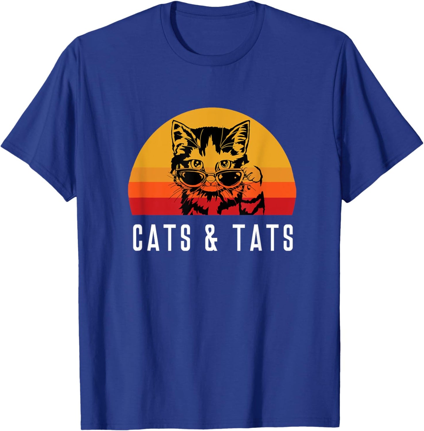 Cats & Tats Tattoo Cat with Sunglasses Kitten Kitty Funny Men Women Kids T-Shirt - T-Shirt | Royal