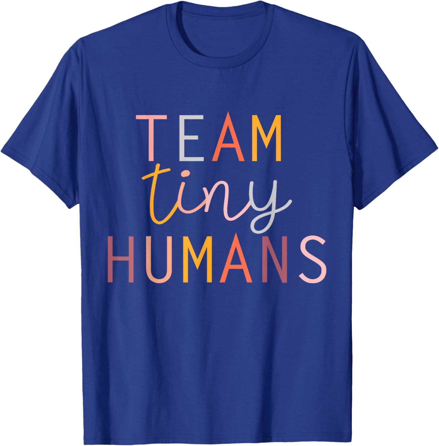 NICU Nurse ICU Neonatal Boho Colorful Retro Team Tiny Humans T-Shirt - T-Shirt | Royal