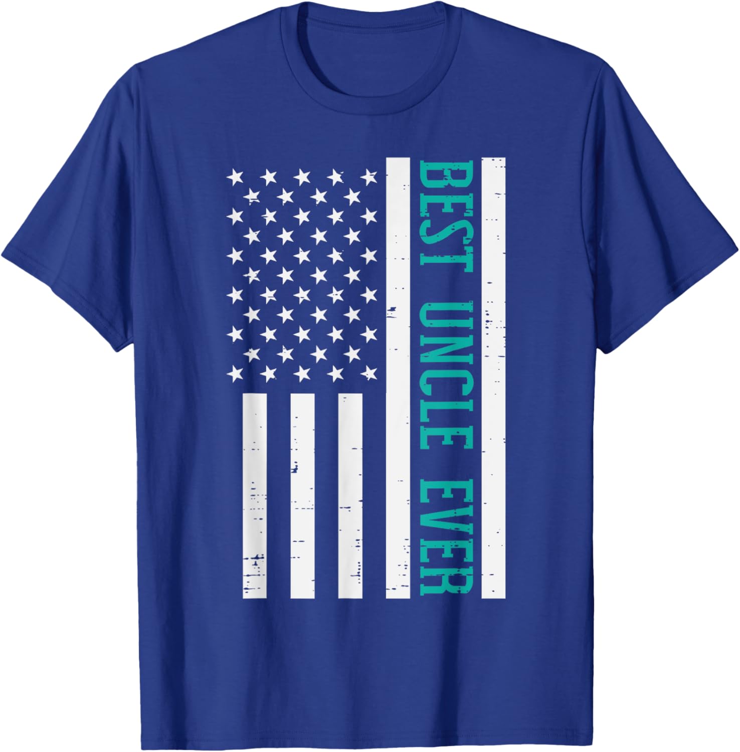 Best Uncle Ever US Flag Vintage Fathers Day Patriotic Men T-Shirt - T-Shirt | Royal
