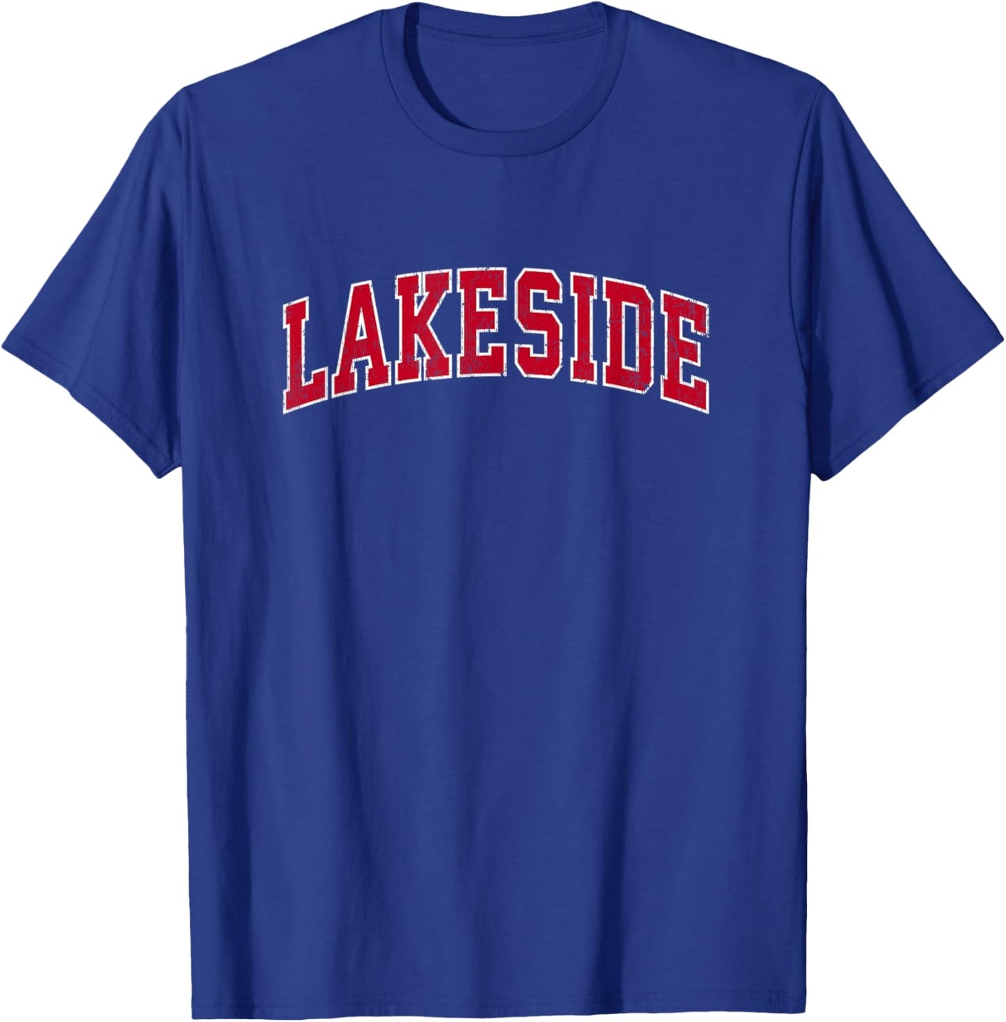 Lakeside Montana MT Vintage Sports Design Red Design T-Shirt - T-Shirt | Royal