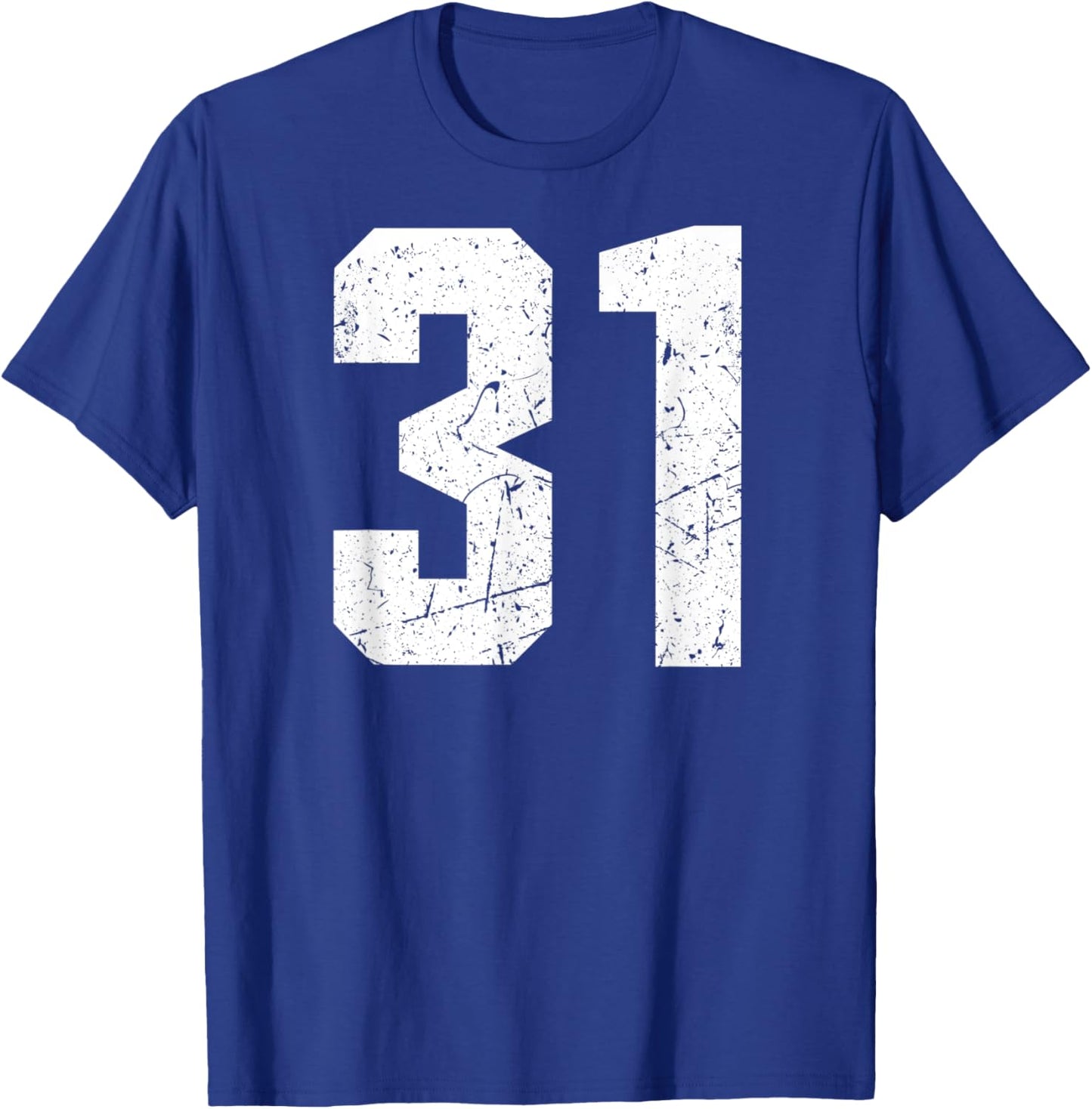 Number #31 Sport Jersey Birthday Age Lucky No. White Vintage T-Shirt - T-Shirt | Royal