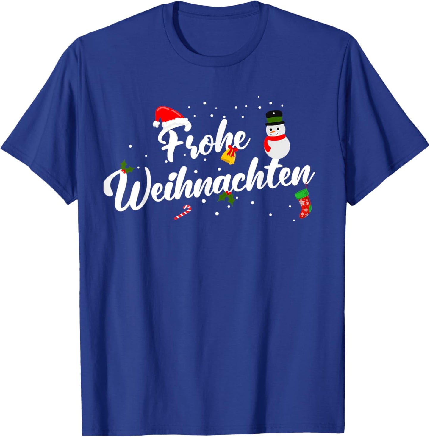 Christmas German Apparel -Adults, -Kids Black Cotton 60%, Polyester 40% Modern Letter Print T-Shirt - T-Shirt | Royal