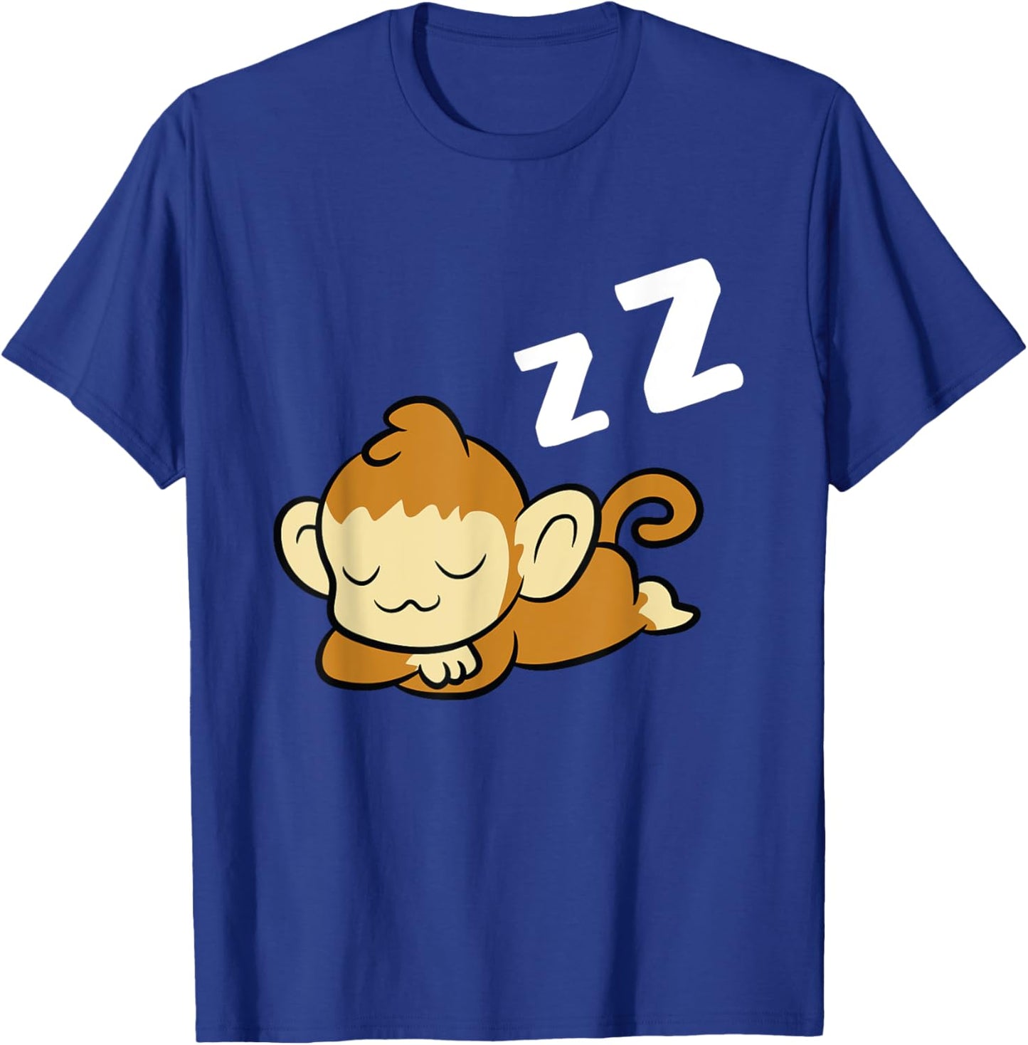 Sleeping Monkey Pyjama Lazy Monkey T-Shirt - T-Shirt | Royal