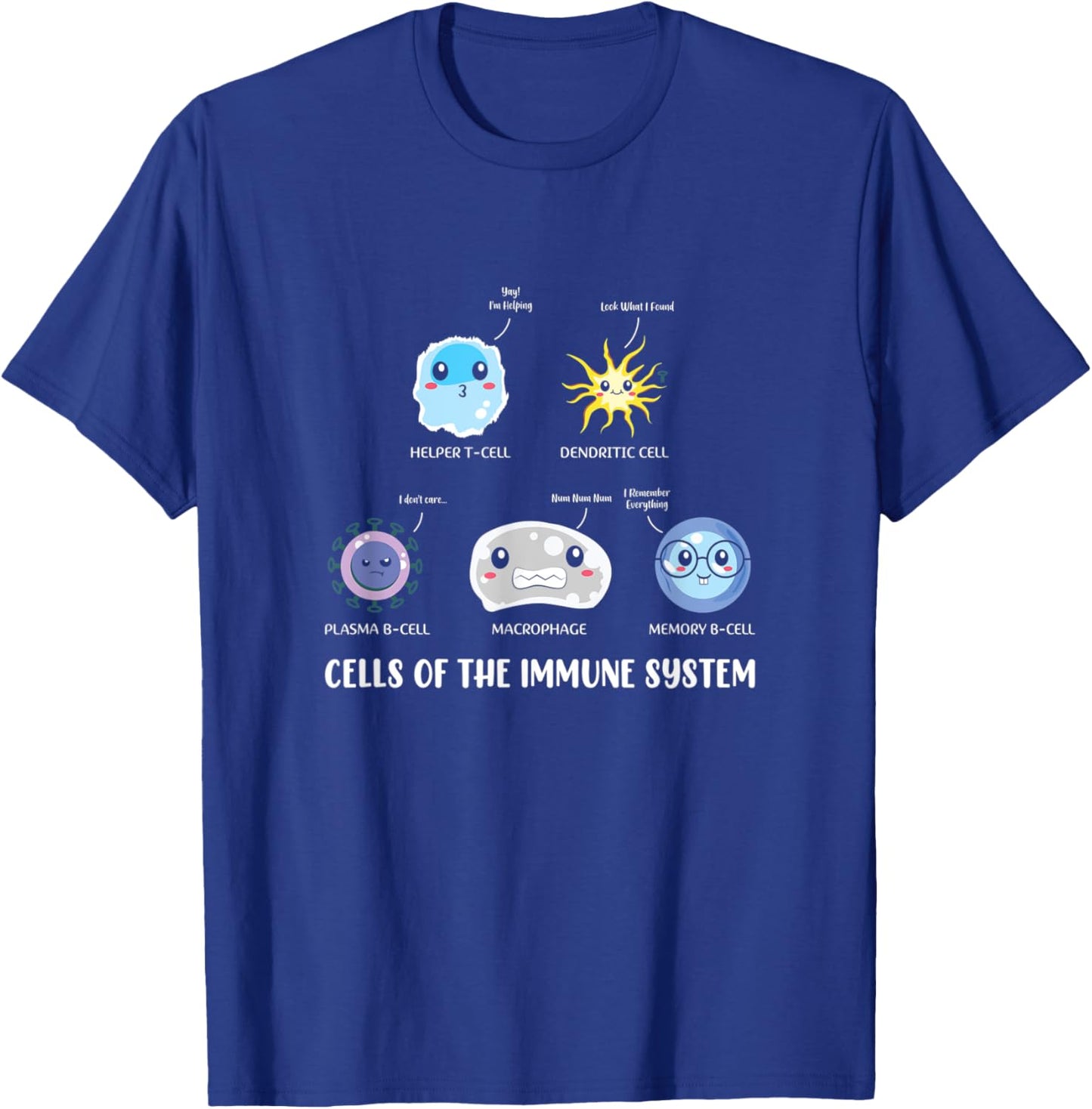 Science, Stem Immune System Cells Stem Students Apparel T-Shirt - T-Shirt | Royal