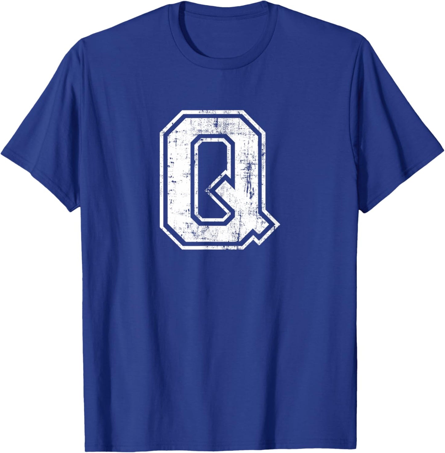 Letter Q Uppercase Alphabet Initial School College Varsity T-Shirt - T-Shirt | Royal