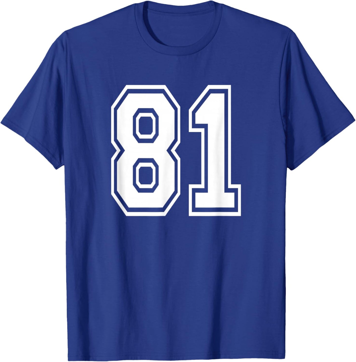 Number 81 Numbered Uniform Sports Jersey Team 81st Birthday T-Shirt - T-Shirt | Royal