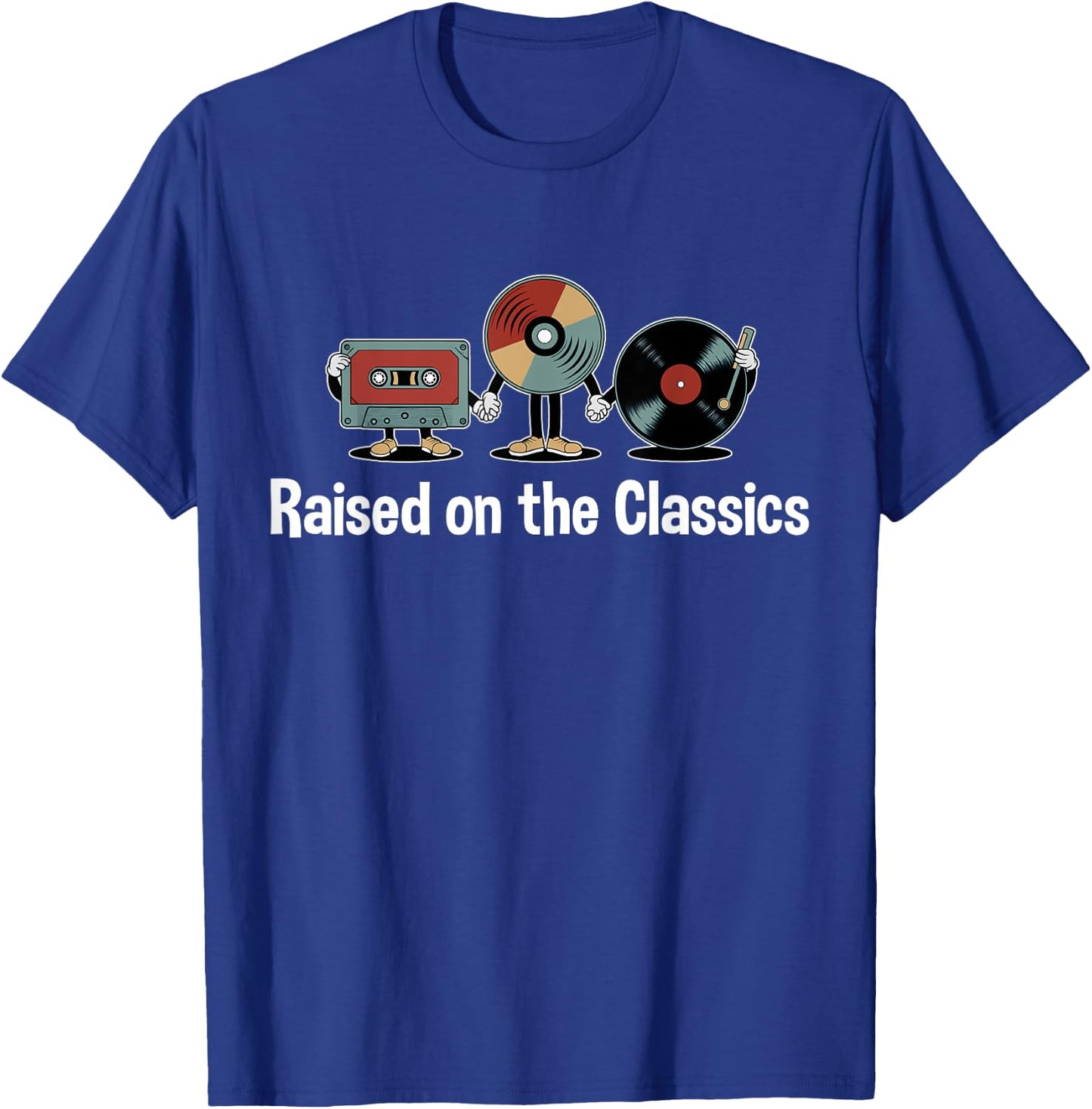 Raised on the Classics – Nostalgic VHS, DVD, 4k Bluray Disc T-Shirt - T-Shirt | Royal