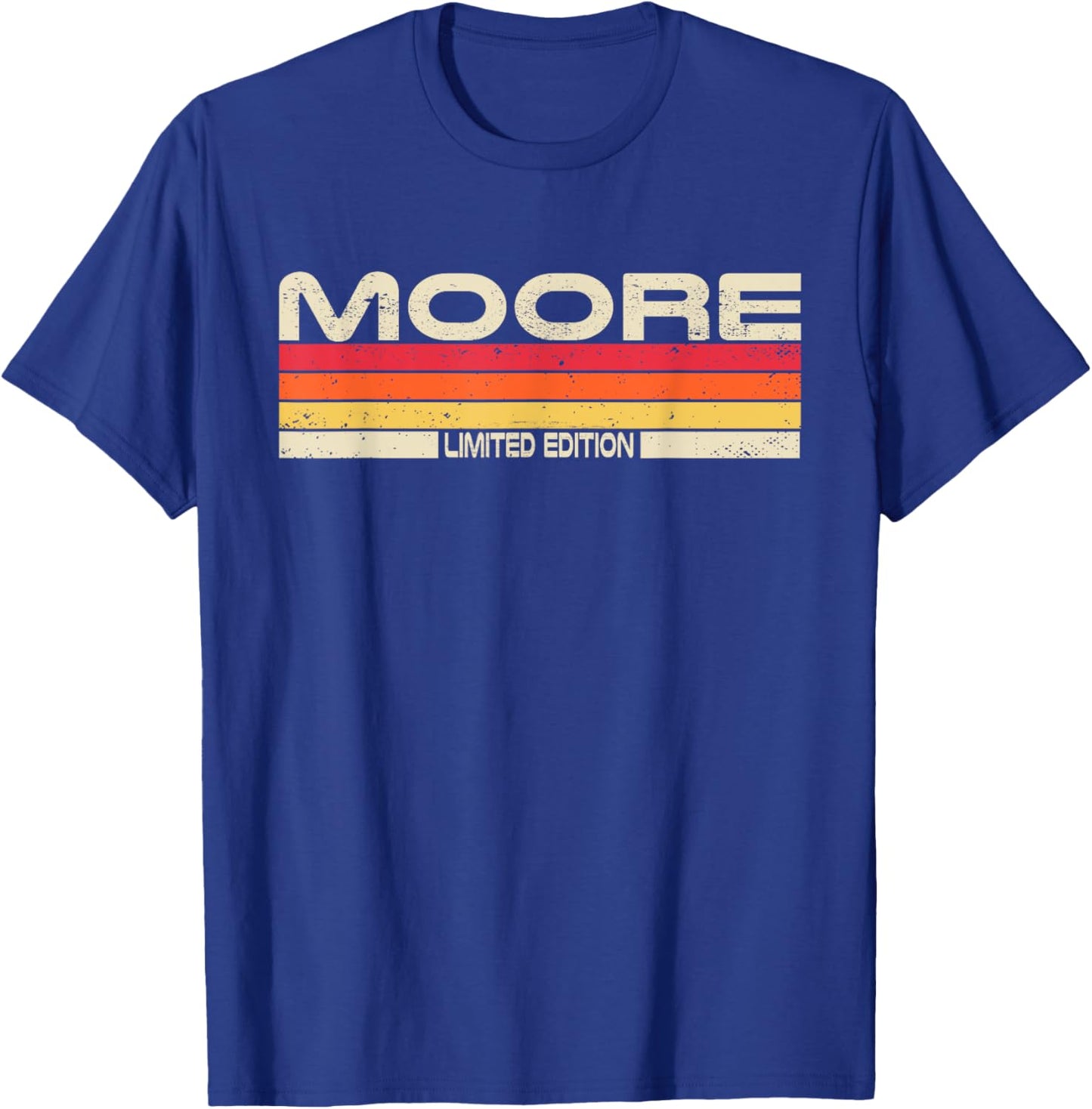 Moore Surname Birthday Family Reunion 80s 90s Sunset T-Shirt - T-Shirt | Royal