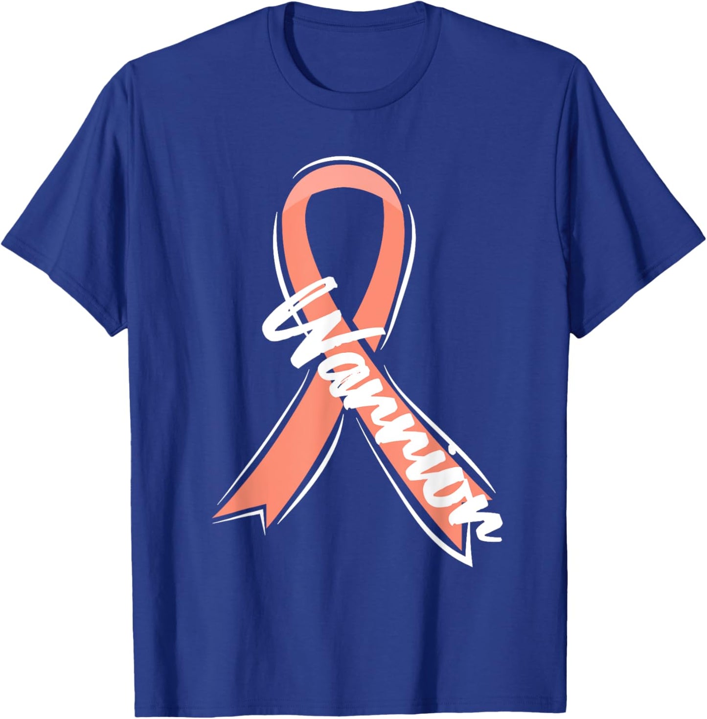 Uterine Cancer Warrior Peach Ribbon T-Shirt - T-Shirt | Royal