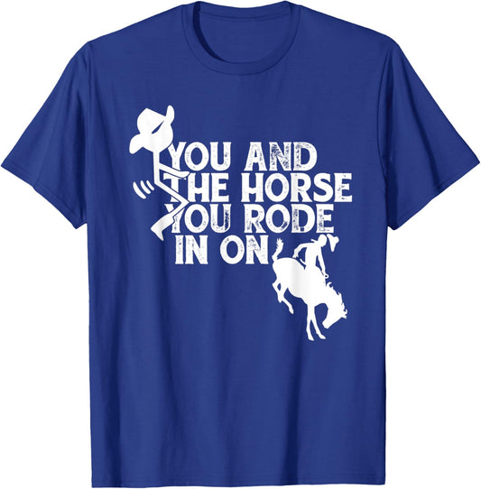 Vintage Fuck You And The Horse Funny Hourse Racing T-Shirt - T-Shirt | Royal