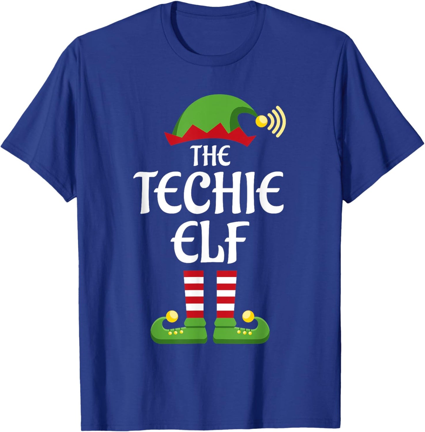 Techie Elf Family Matching Group Christmas T-Shirt - T-Shirt | Royal
