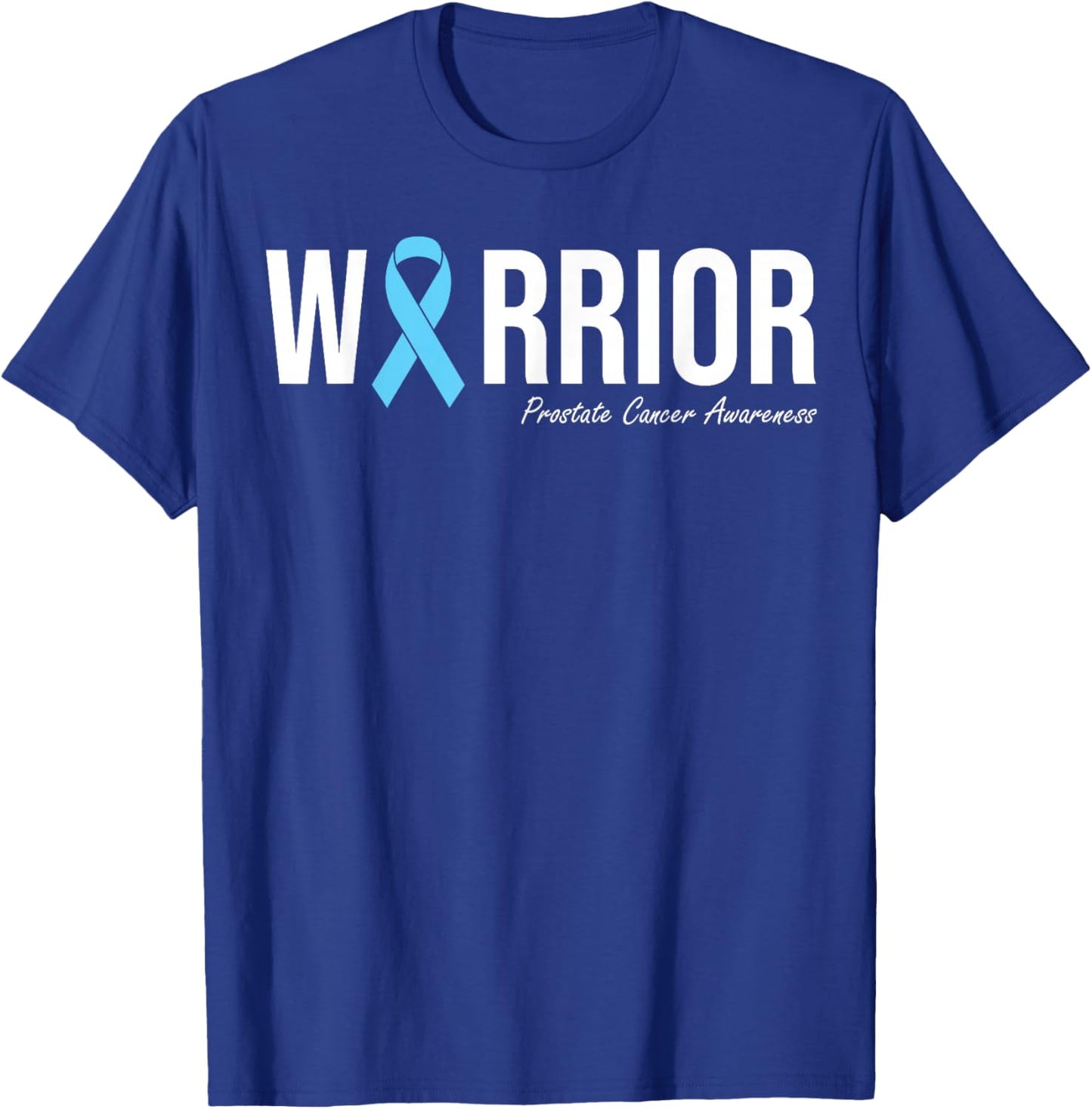 Family Prostate Cancer Awareness Light Blue Ribbon Warrior T-Shirt - T-Shirt | Royal