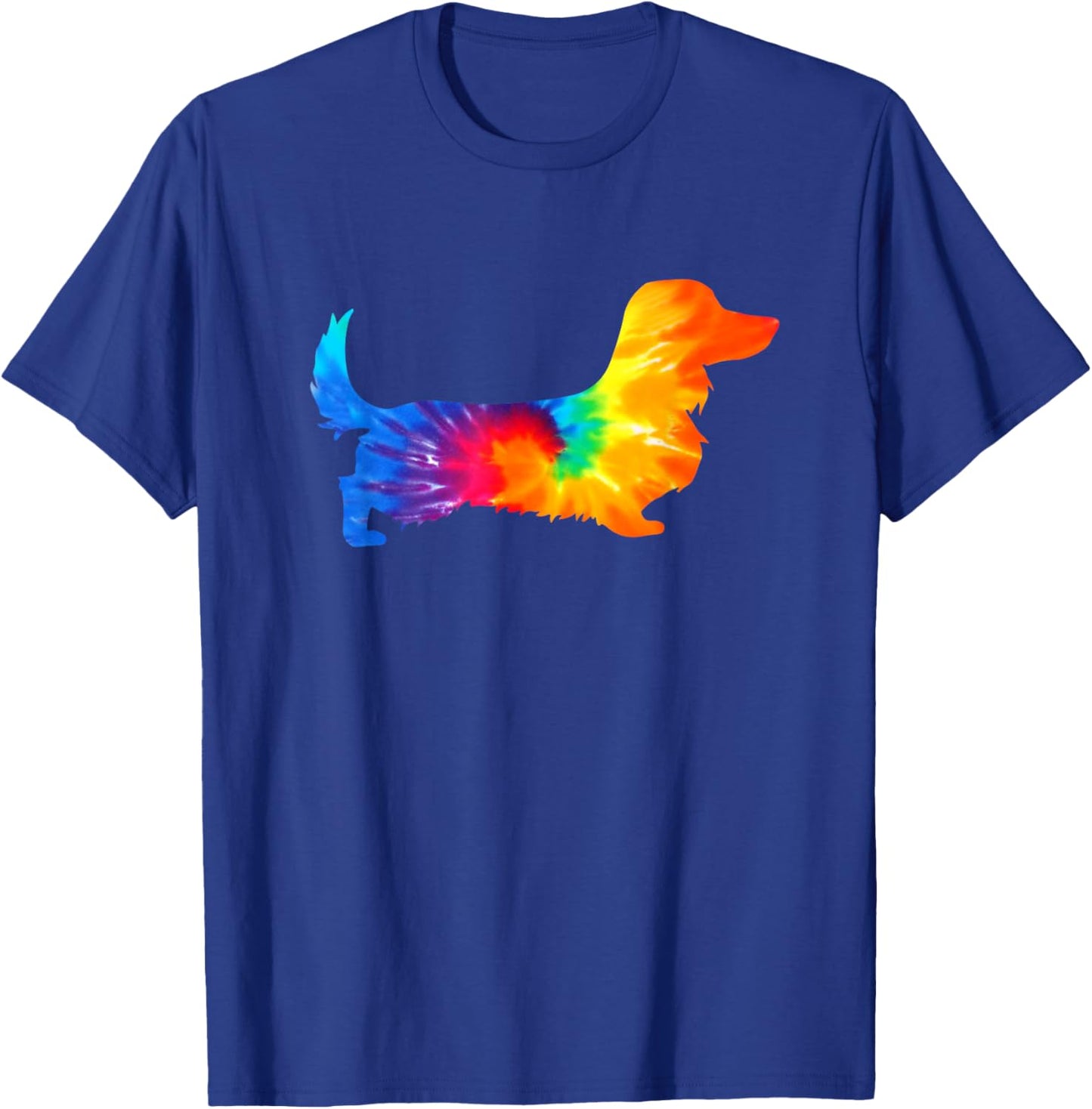 Dachshund Doxie Long Haired Tie Dye Dog Mom Dad Lover Cute T-Shirt - T-Shirt | Royal