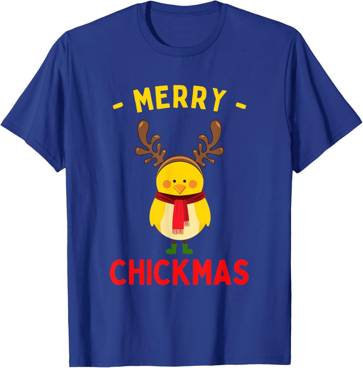 Merry Chickmas Cute Baby Chick Christmas Farm Animal Xmas T-Shirt - T-Shirt | Royal