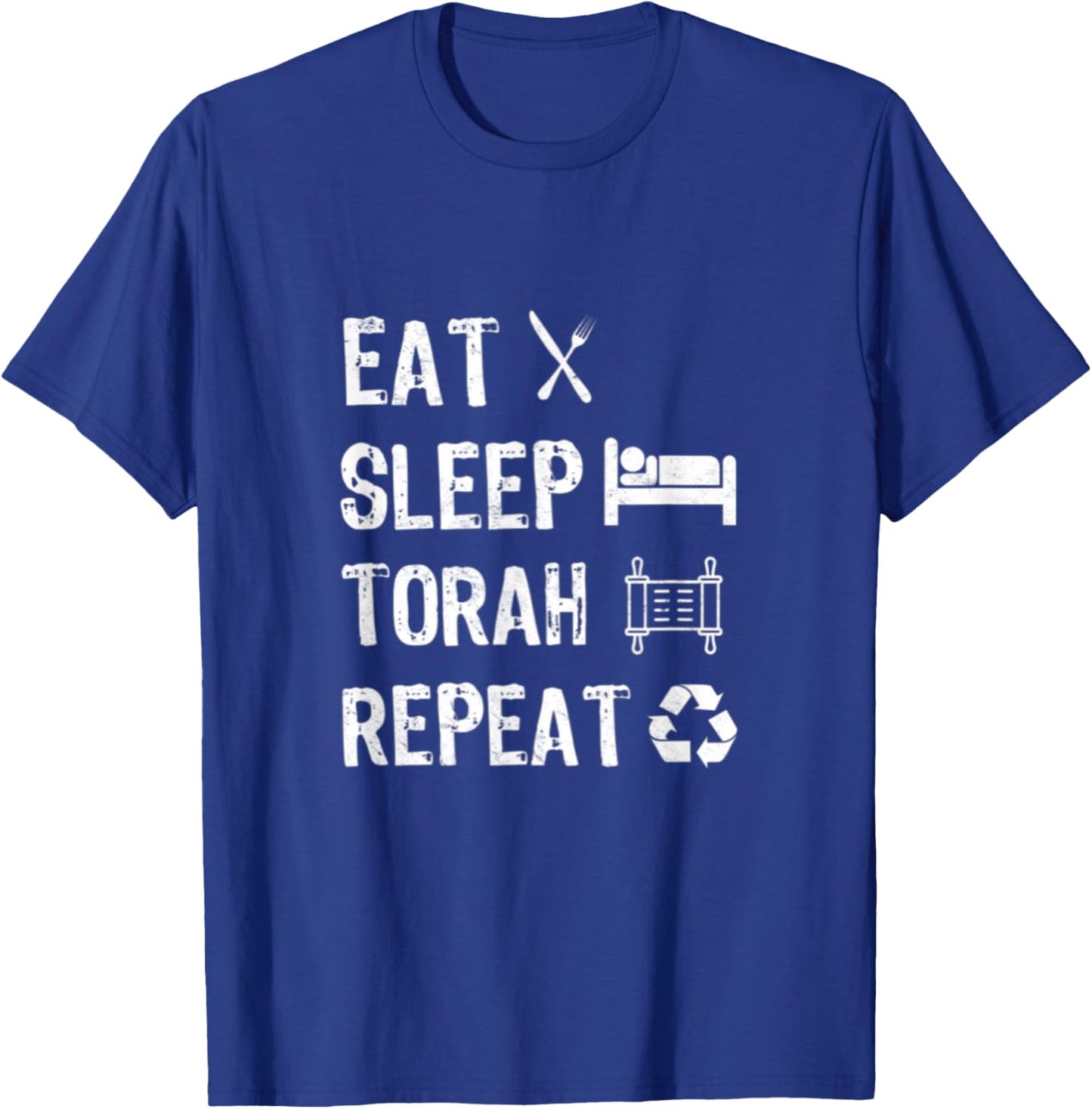 Eat Sleep Torah Repeat Hebrew School Jewish Torah Study T-Shirt - T-Shirt | Royal