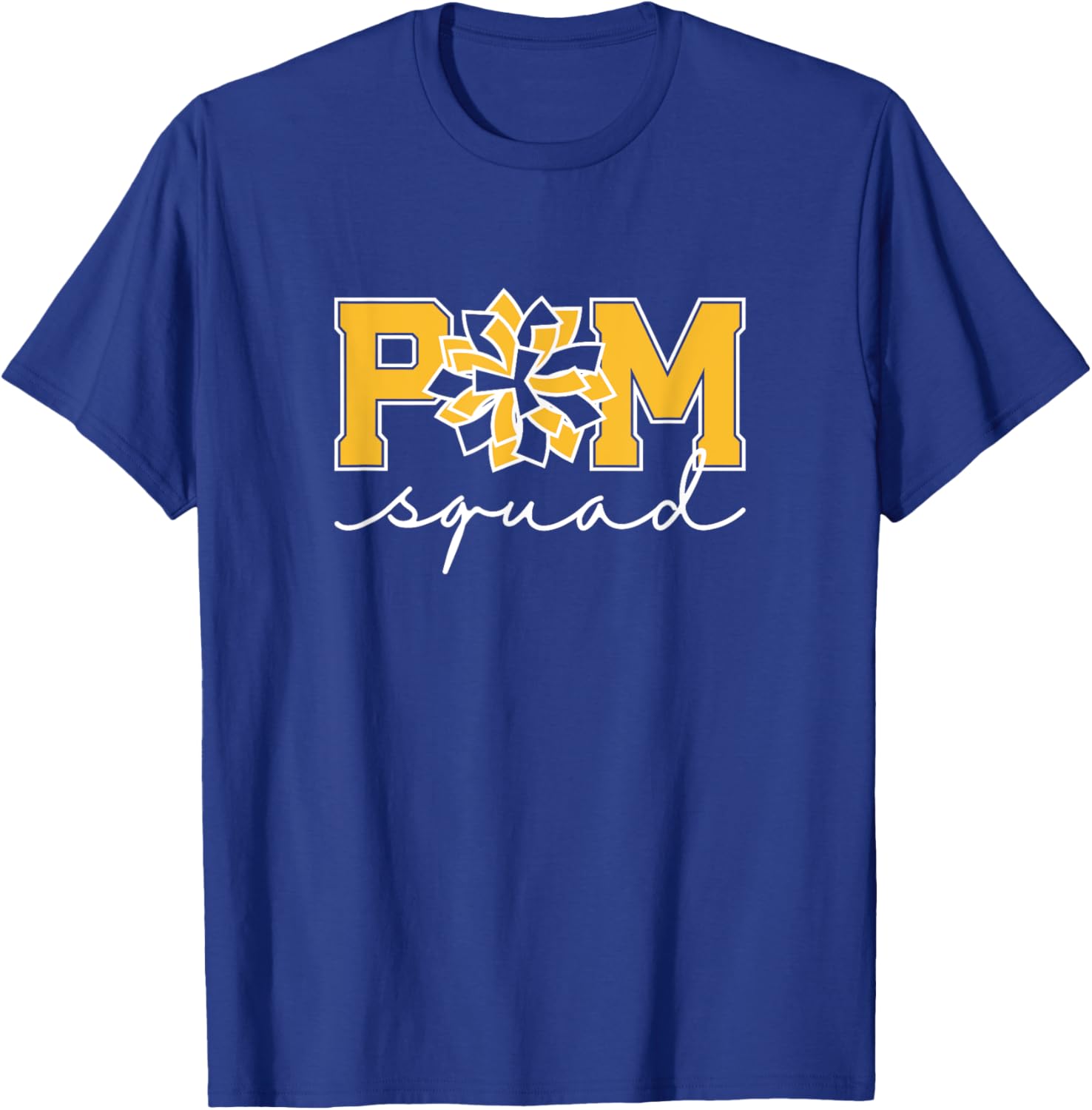Pom Squad for Dance, Cheer, Spirit Squad Yellow T-Shirt - T-Shirt | Royal
