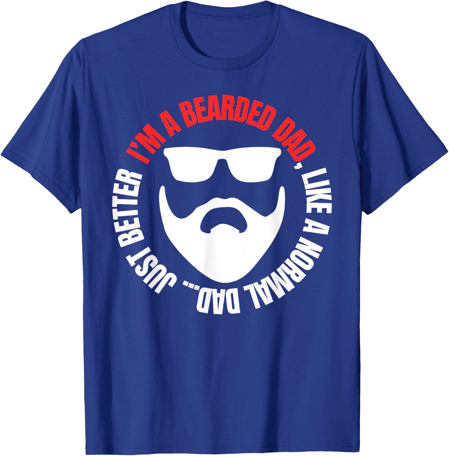 Bearded Dad Shirt Beard Humor Funny Superhero T-Shirt - T-Shirt | Royal