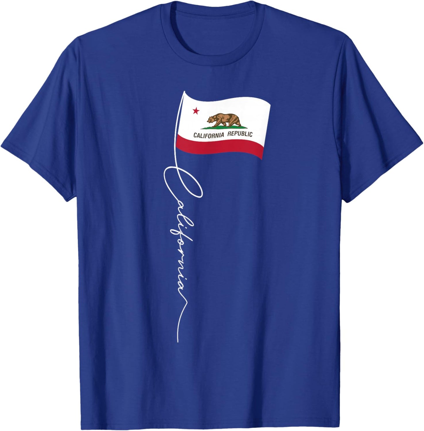 California Signature Flag Pole - Elegant Californian Flag T-Shirt - T-Shirt | Royal