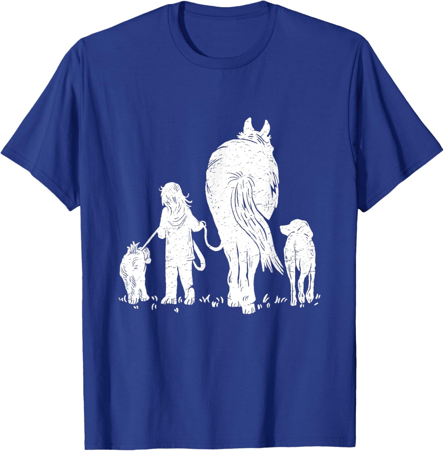 Girl with Horse and Dog T-Shirt - T-Shirt | Royal