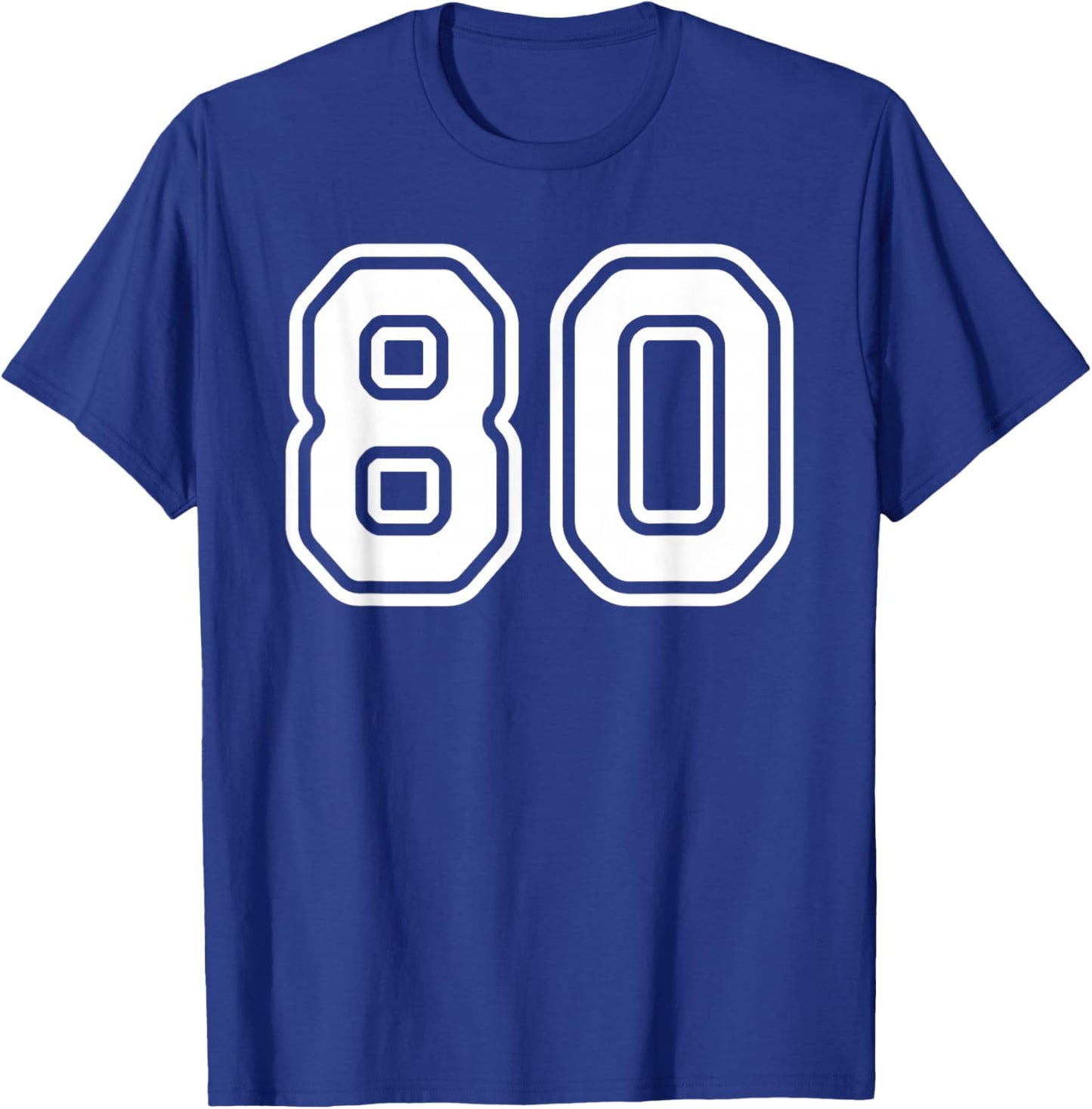 Number #80 Sport Varsity Number T-Shirt - T-Shirt | Royal