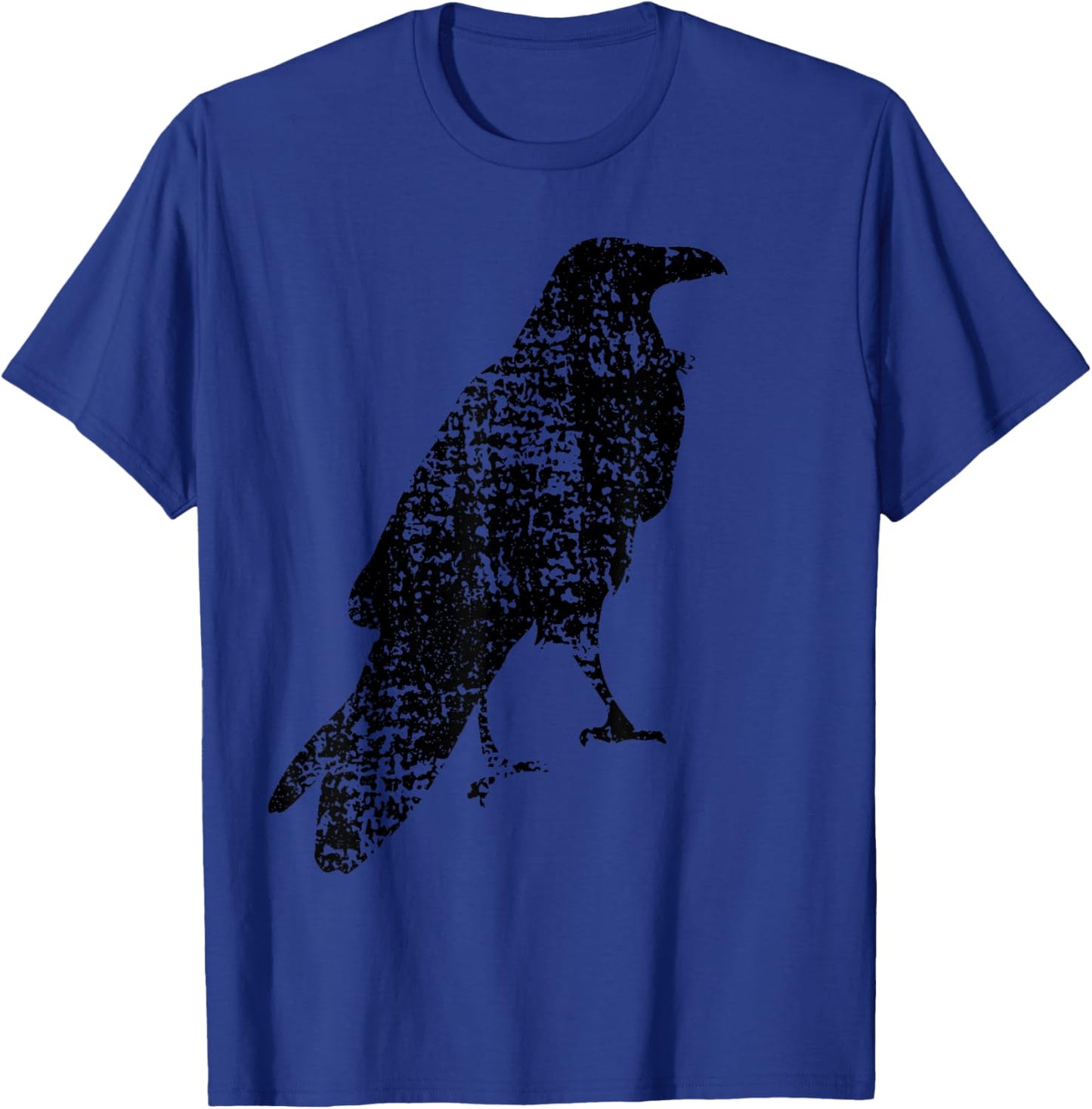 STANDING RAVEN–Cool Bird Graphic T-Shirt - T-Shirt | Royal