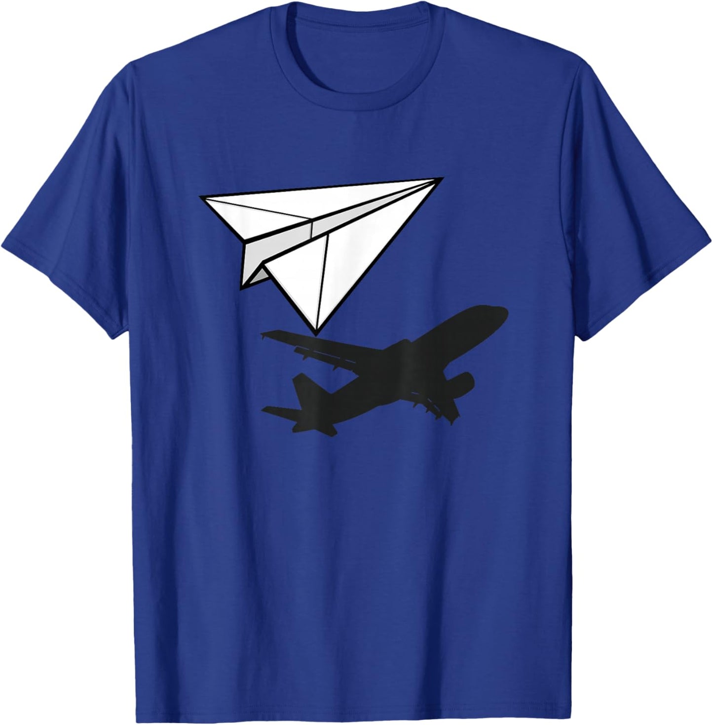 Paper Airplane Novelty Paper Airplane T-Shirt - T-Shirt | Royal