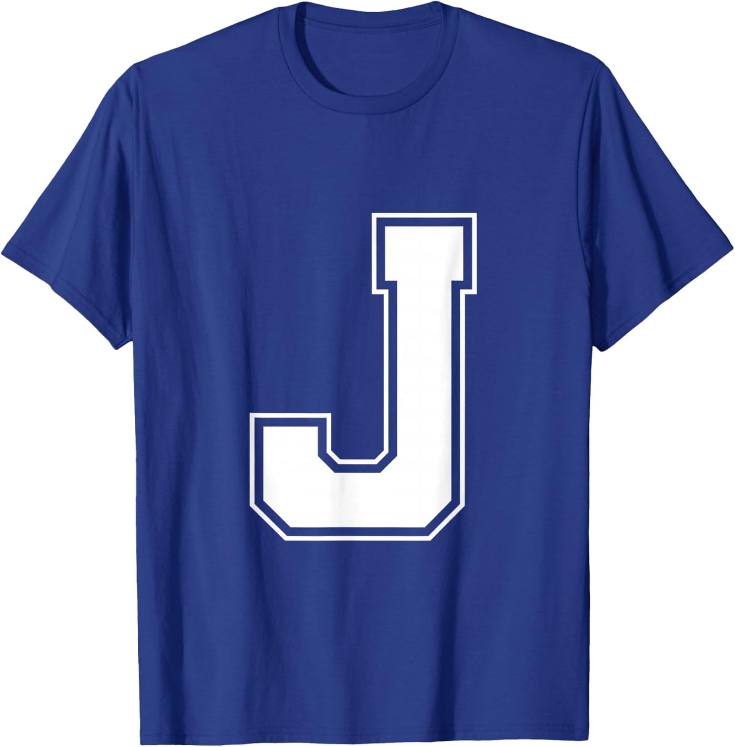 Letter J Big Bold Capital Varsity Alphabet Monogram T-Shirt - T-Shirt | Royal