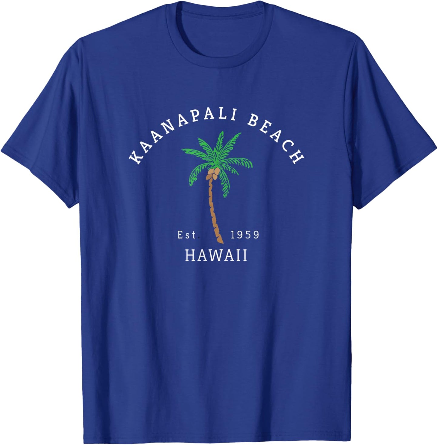 Kaanapali Beach Hawaii Colorful Palm Tree Retro Novelty Art Women T-Shirt - T-Shirt | Royal