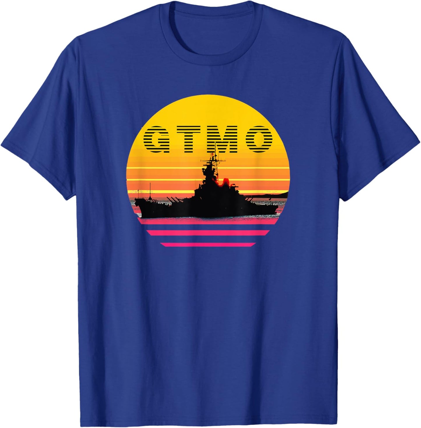 GTMO - Vintage Guantanamo Bay Cuba Sunset T-Shirt - T-Shirt | Royal