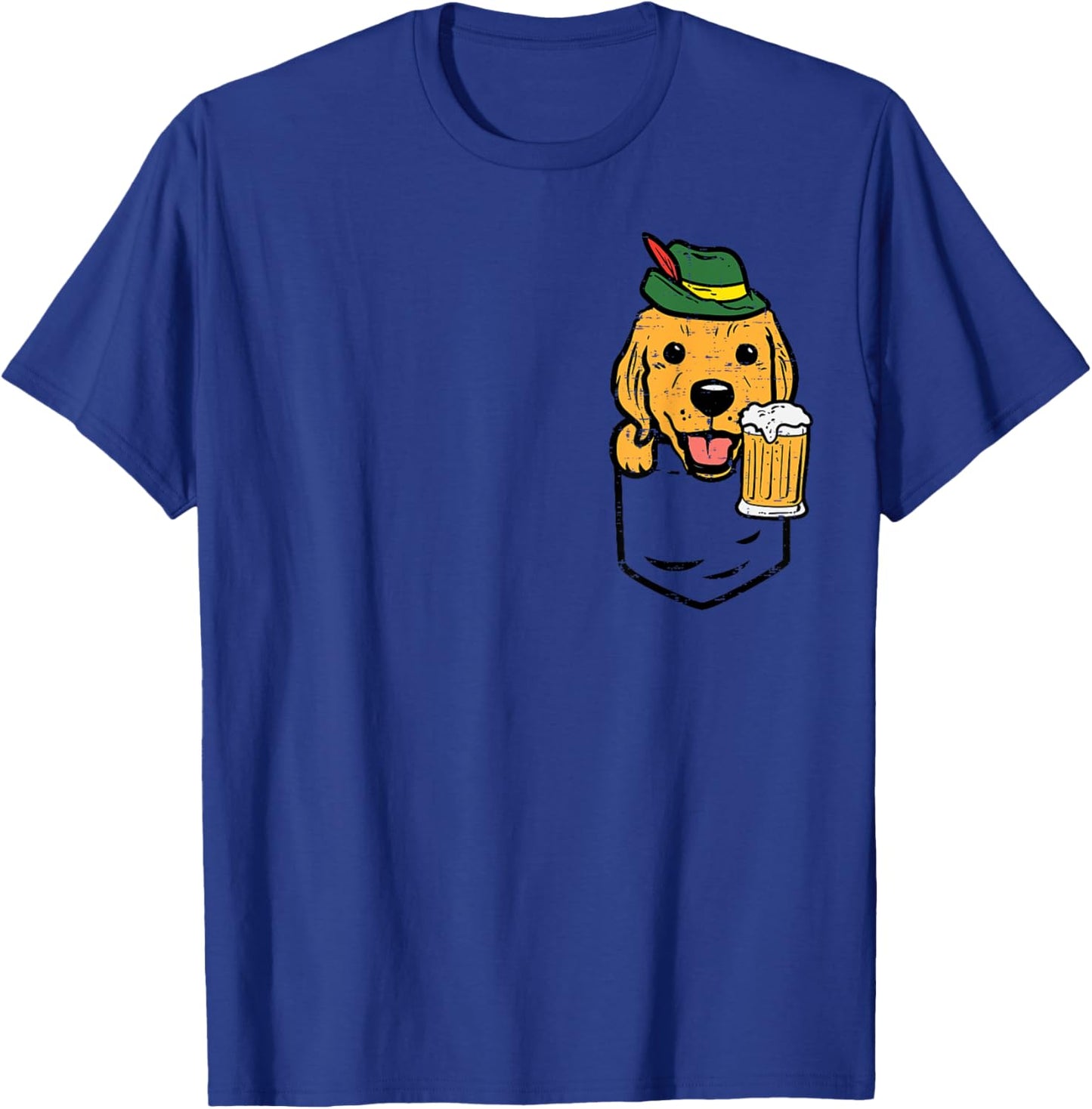 Pocket German Golden Retriever Bavarian German Men Women T-Shirt - T-Shirt | Royal