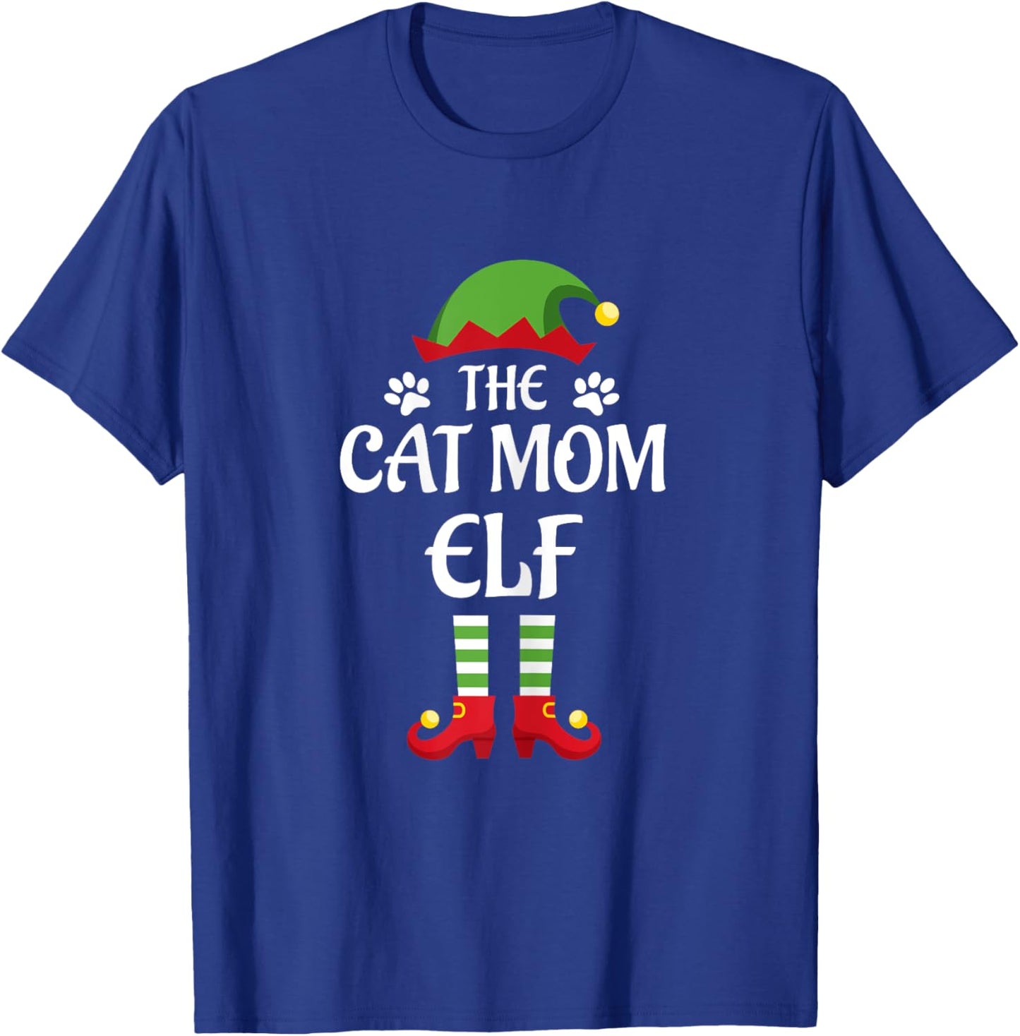Cat Mom Elf Family Matching Group Christmas Women T-Shirt - T-Shirt | Royal