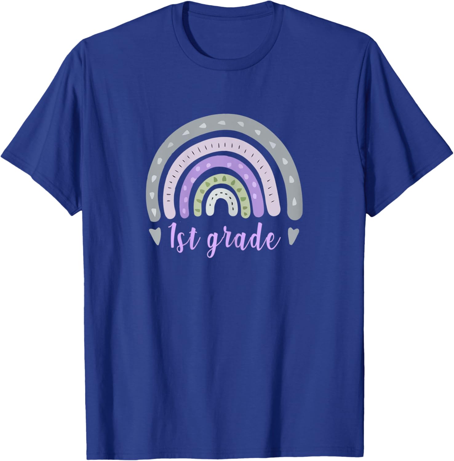 1st First GRADE Teacher Back To School Vintage Boho Rainbow T-Shirt - T-Shirt | Royal