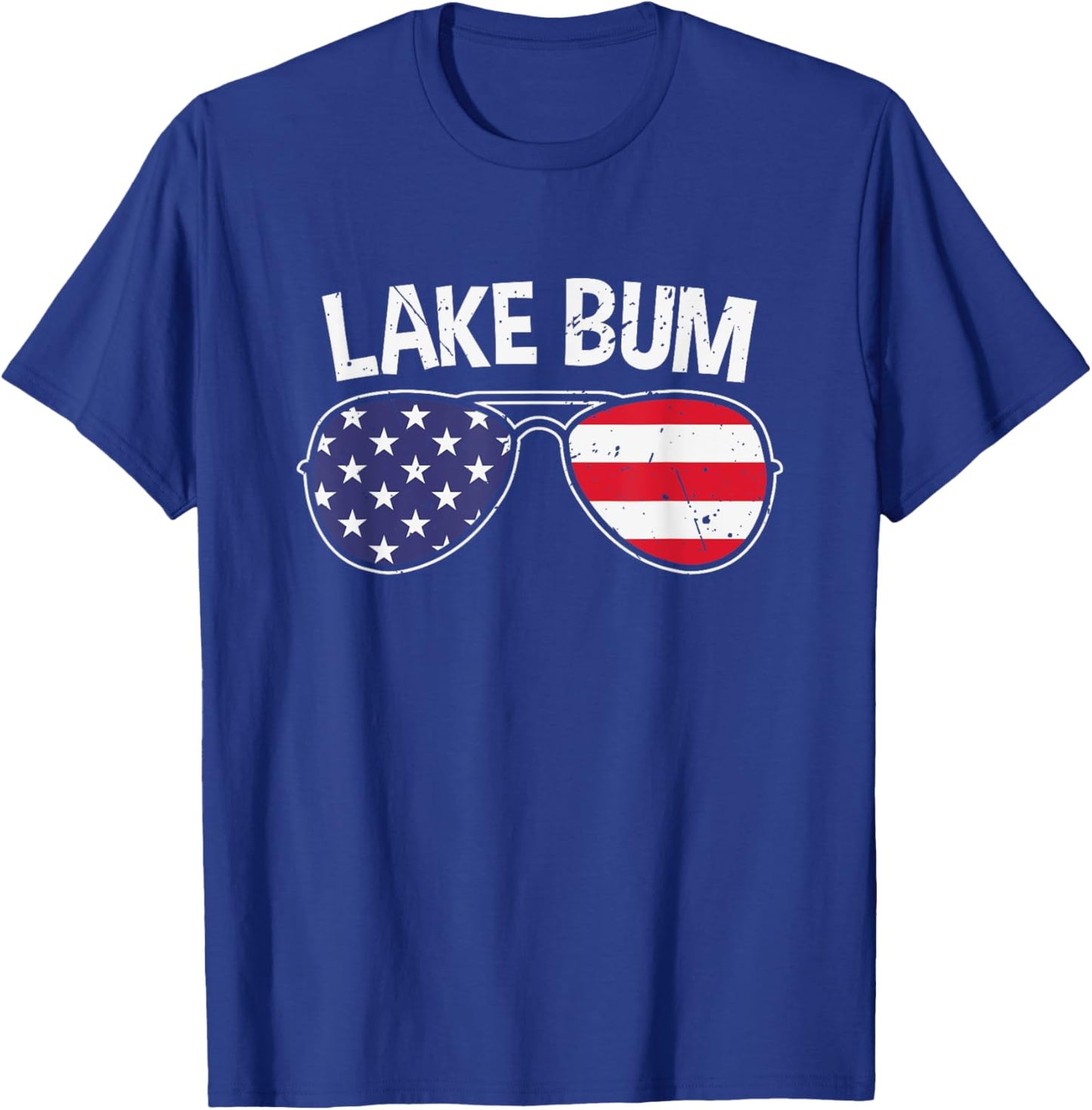 Lake Bum Lake Life Boating Fishing Camping Campfire America T-Shirt - T-Shirt | Royal