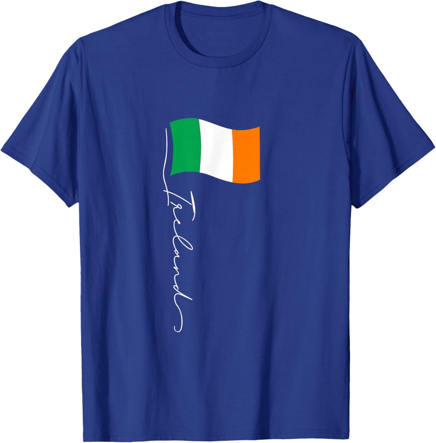 Family Heritage Gifts Ireland Signature Flag Pole - Elegant Patriotic Irish Flag T-Shirt - T-Shirt | Royal