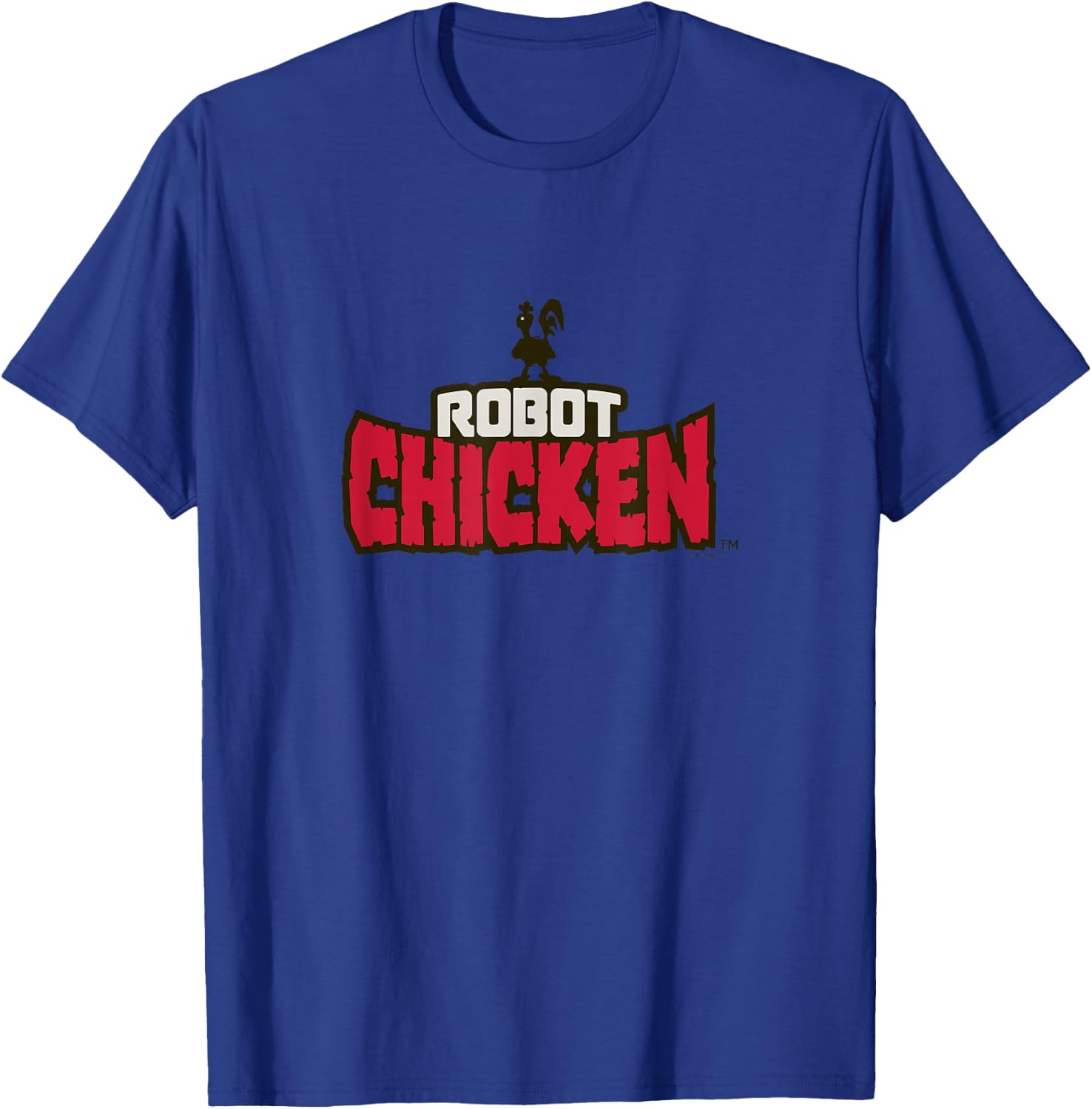Robot Chicken Silhouette Classic Red Bold Big Chest Logo T-Shirt - T-Shirt | Royal