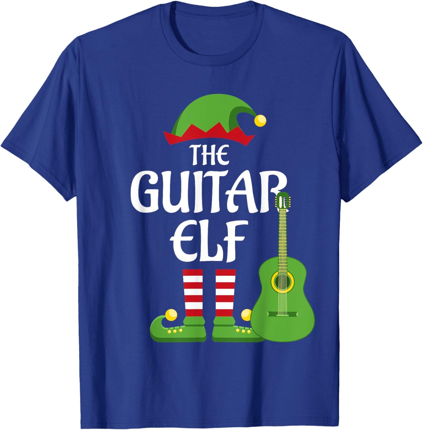 Guitar Elf Family Matching Group Christmas T-Shirt - T-Shirt | Royal