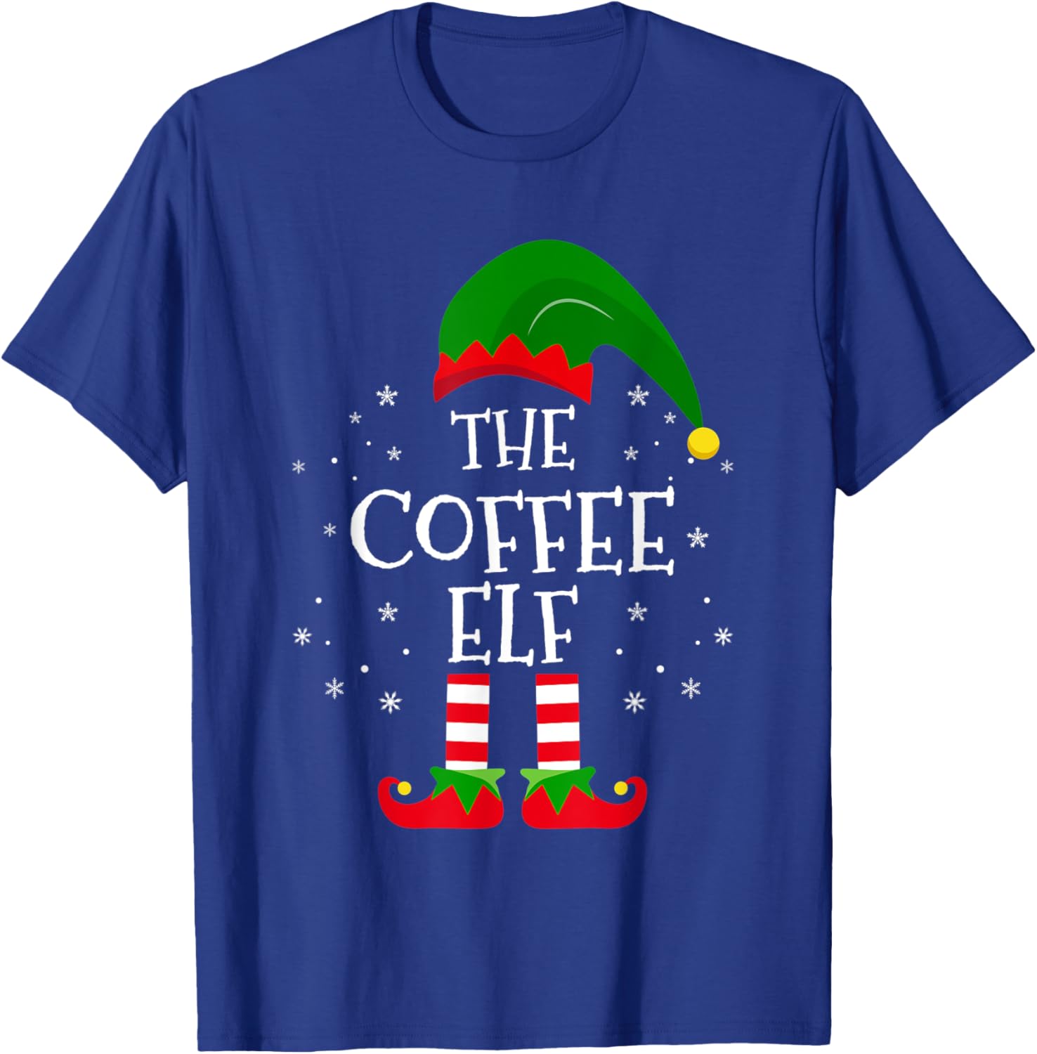 The Coffee Elf Matching Family Christmas Party Pajama Funny T-Shirt - T-Shirt | Royal