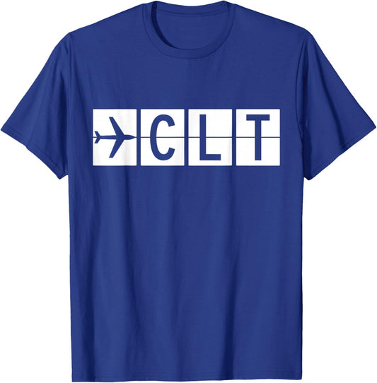 CLT Charlotte North Carolina Airport T-Shirt - T-Shirt | Royal