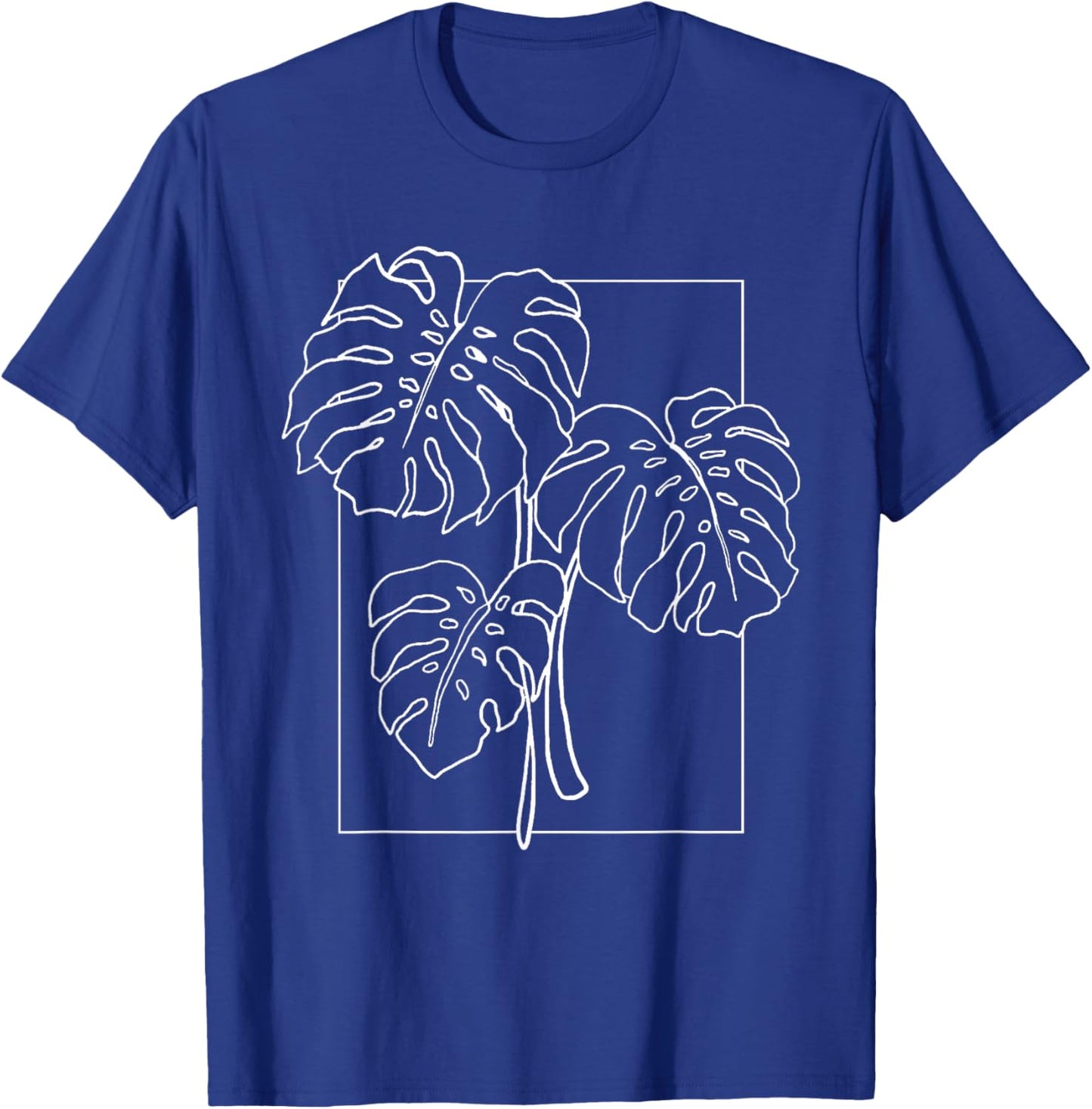 Contour Line Monstera Trendy Plant T-Shirt - T-Shirt | Royal
