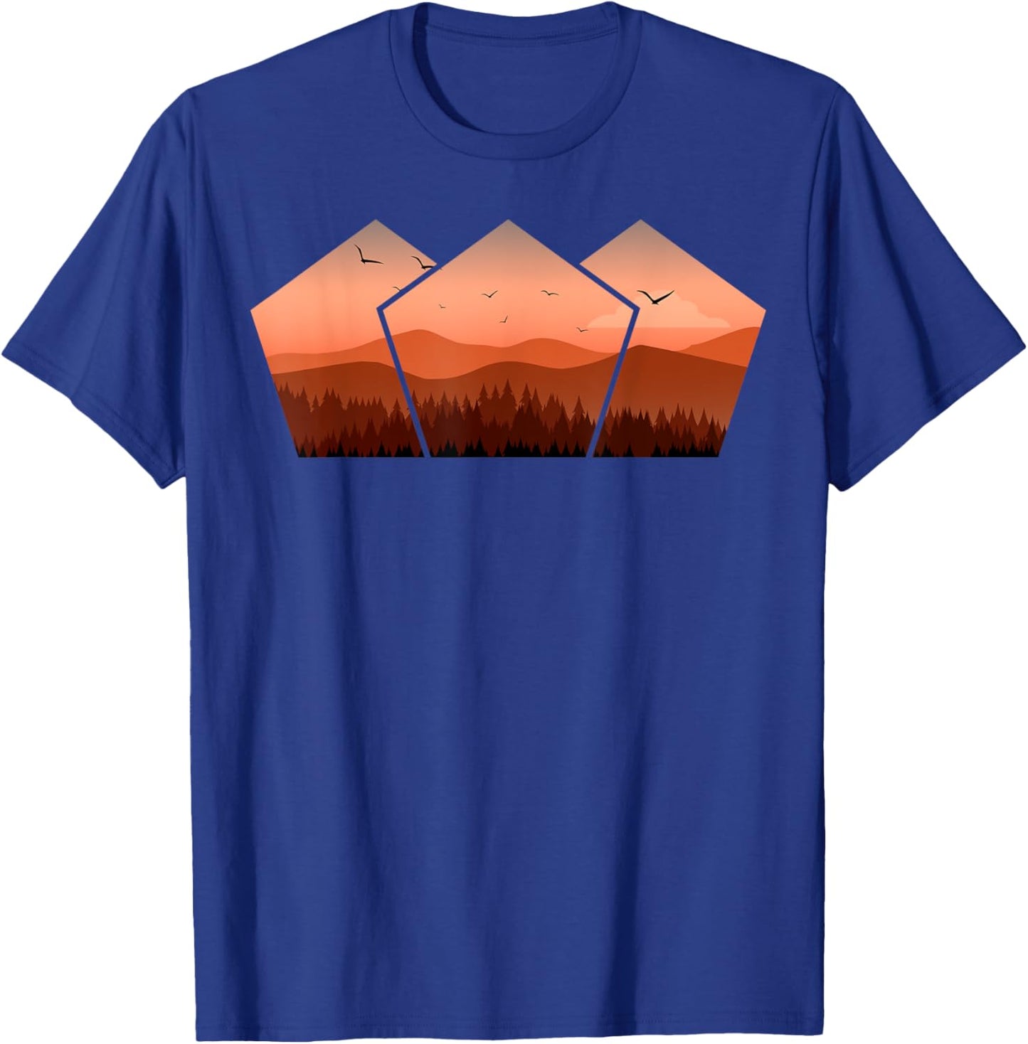 Forest Nature pentagon Minimalism T-Shirt - T-Shirt | Royal