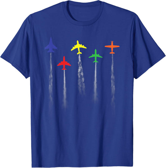 Airplanes Flying Low Pilot Flight Airplane Jet Men Women T-Shirt - T-Shirt | Royal
